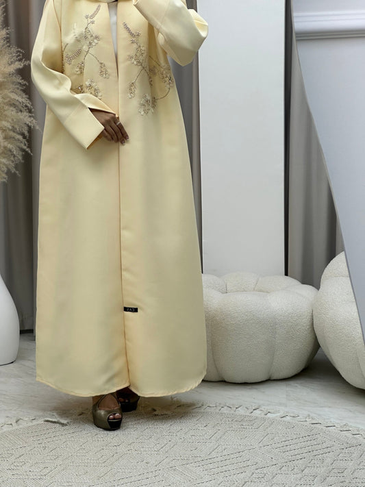 C 0176 Beaded Cream Abaya