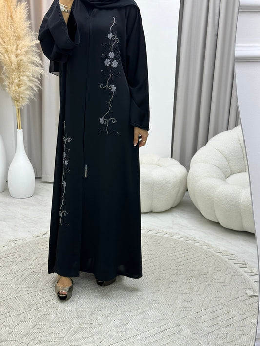 C 0186 Beaded Black Abaya