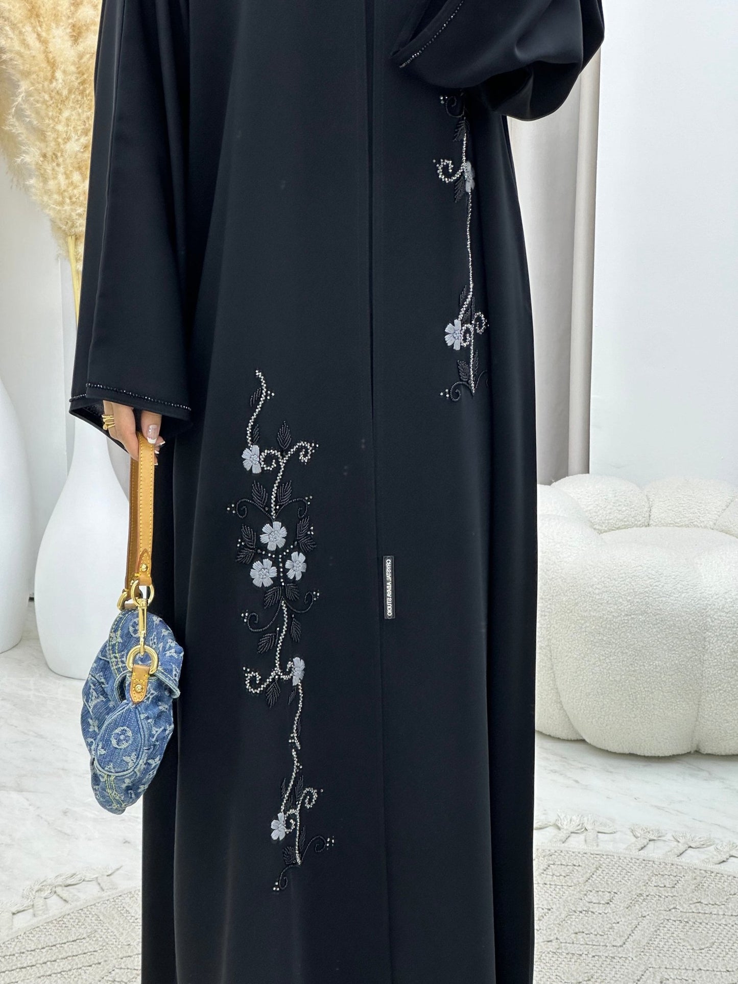 C 0186 Beaded Black Abaya