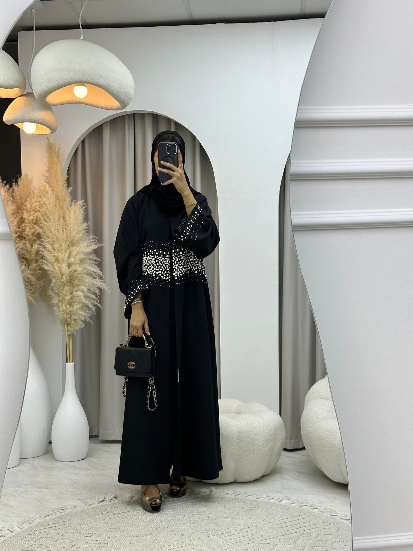 C 0187 Beaded Black Abaya