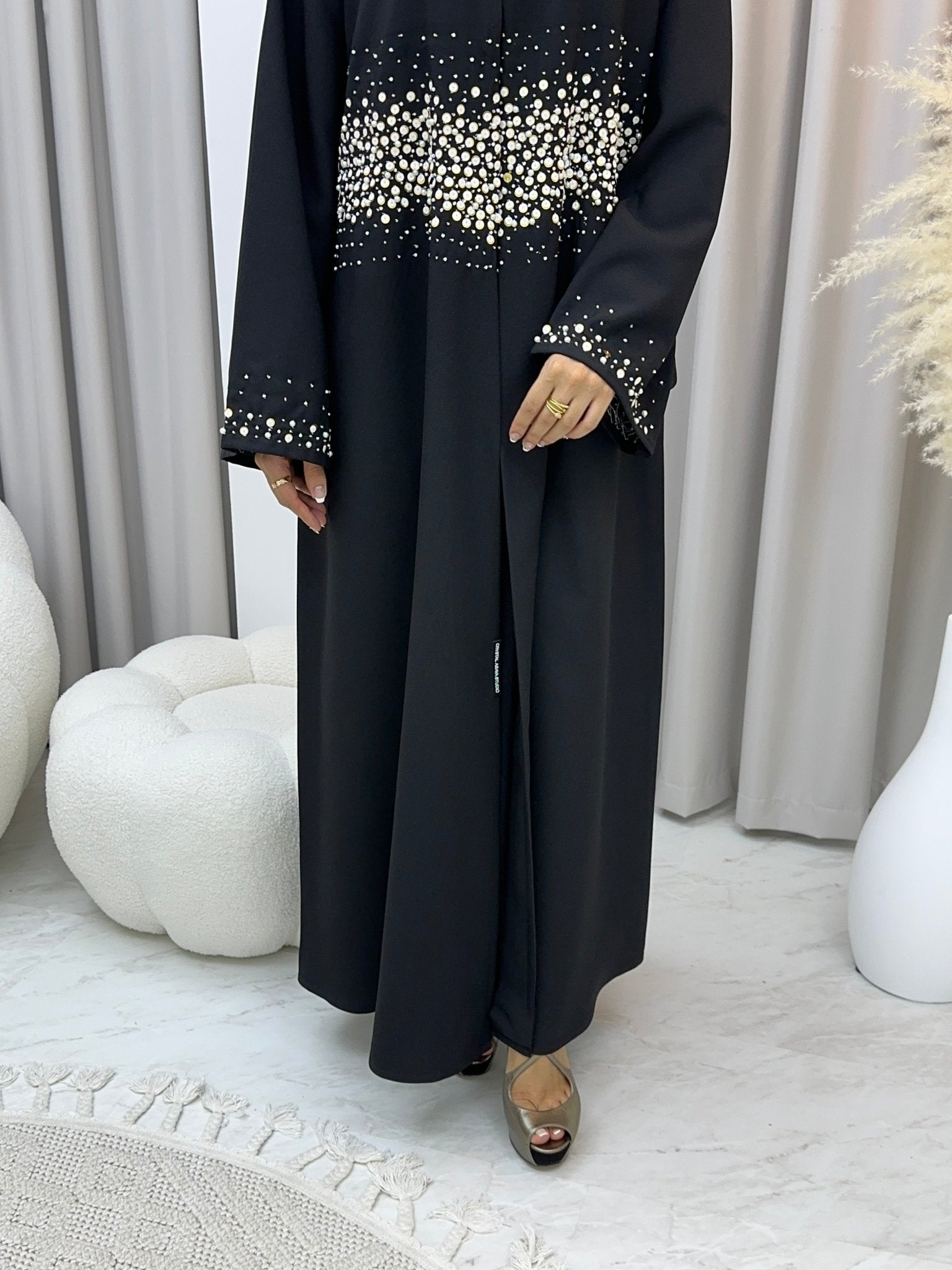 C 0187 Beaded Black Abaya