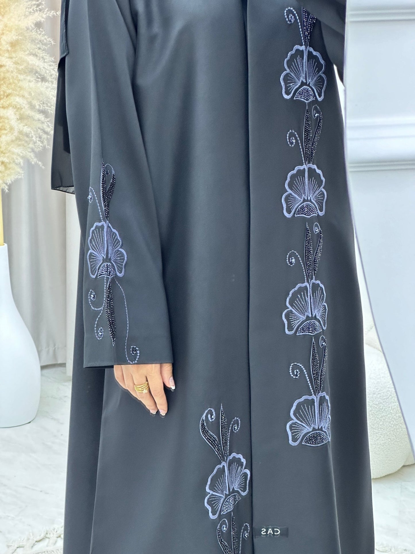 C 0188 Embroidery Black Abaya