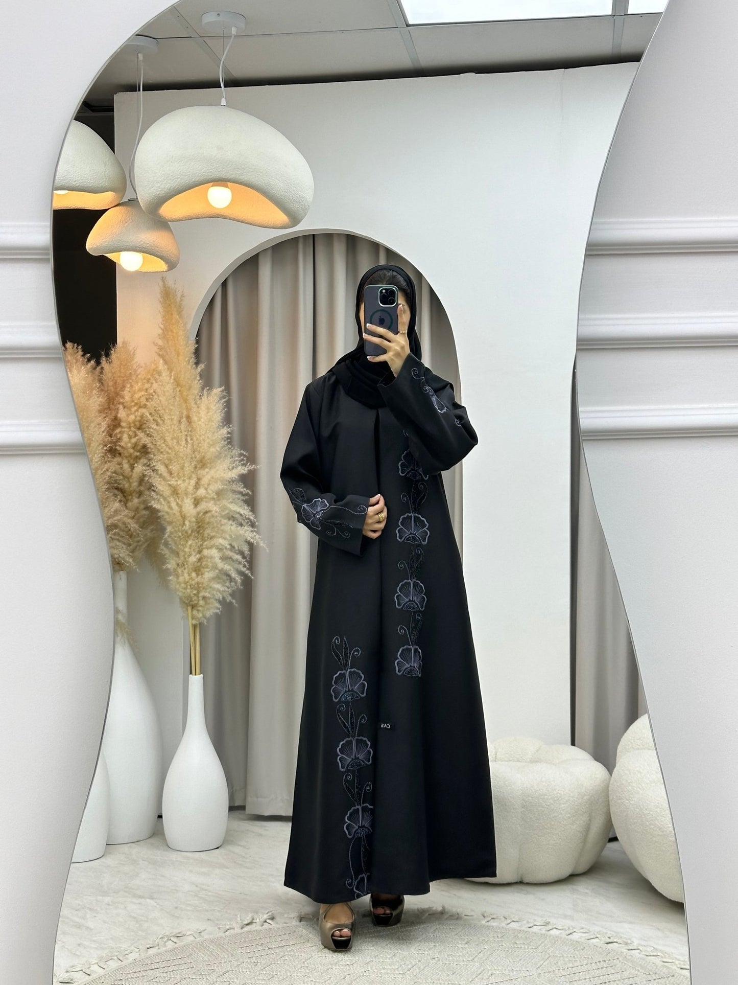 C 0188 Embroidery Black Abaya