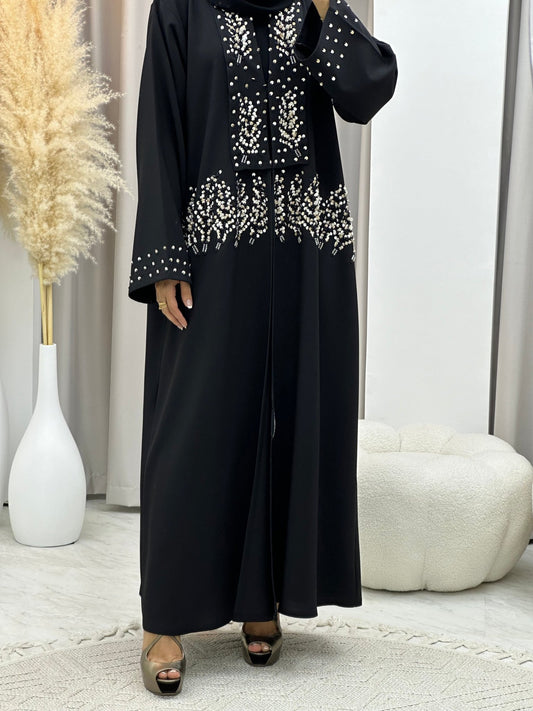 C 0191 Beaded Black Abaya