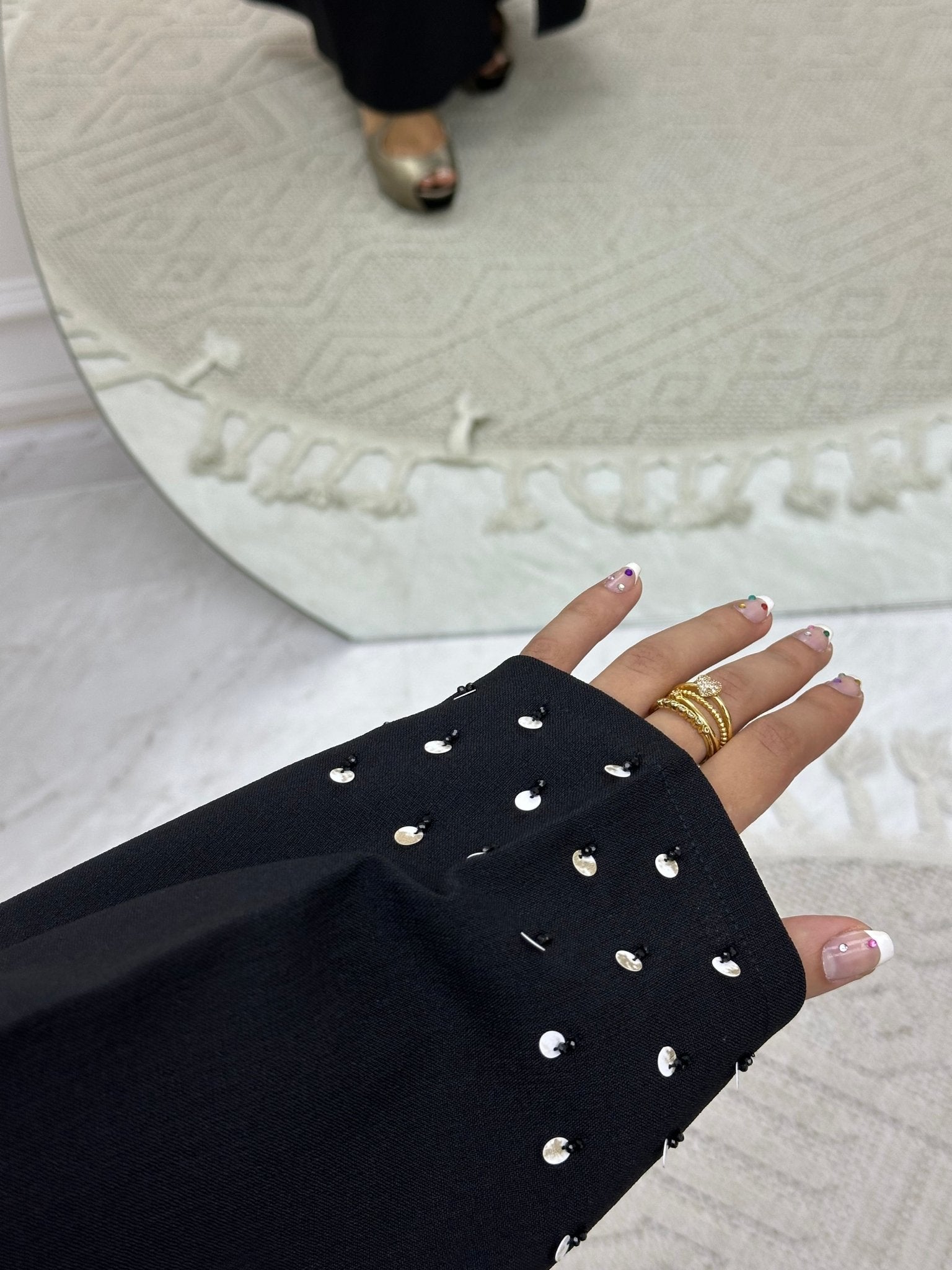 C 0191 Beaded Black Abaya