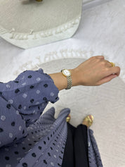 C 0202 - 02 Grey Dots Abaya