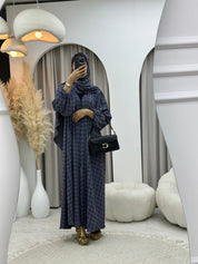 C 0202 - 02 Grey Dots Abaya