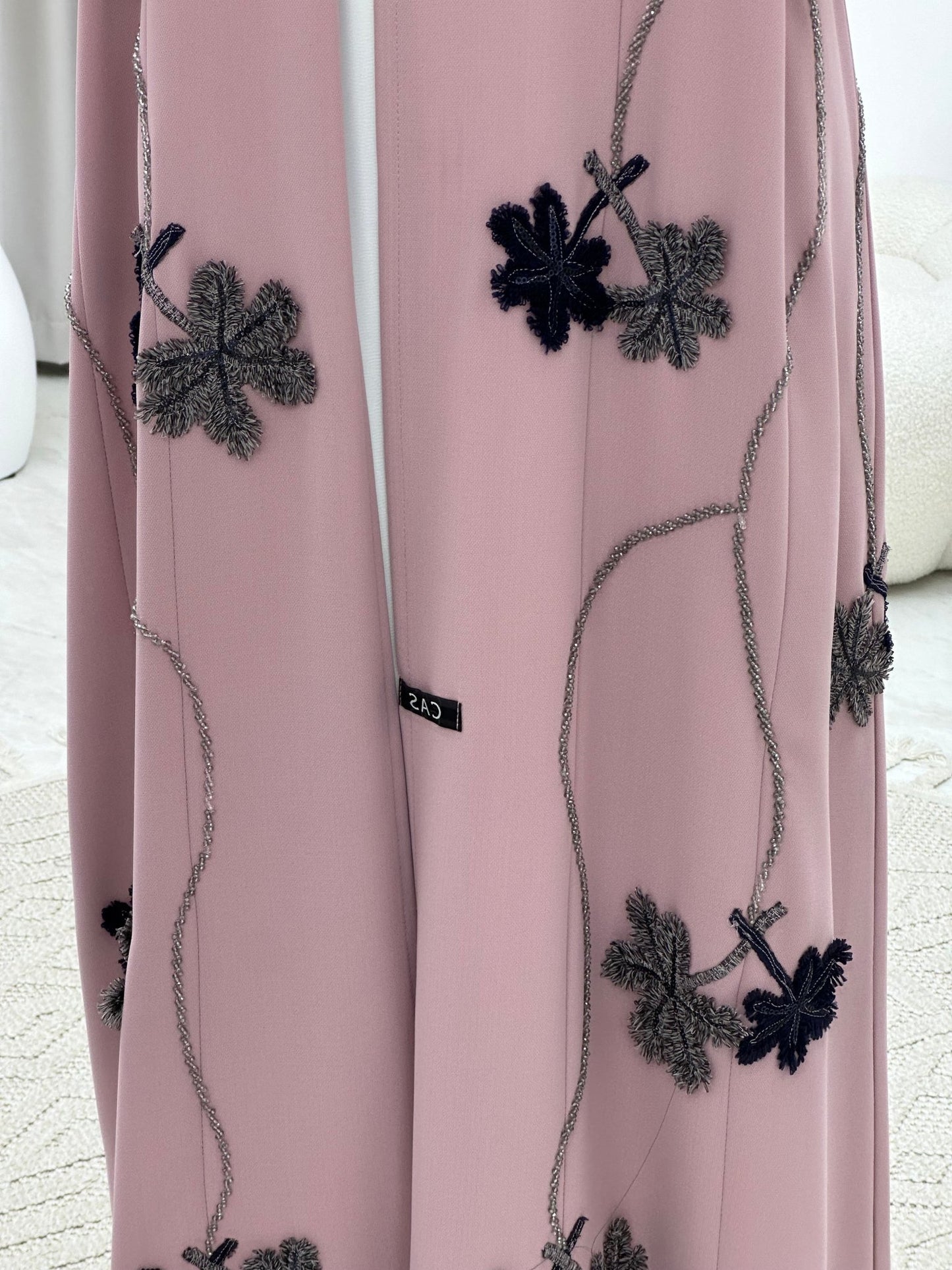 C 0205 Pink Beaded Abaya