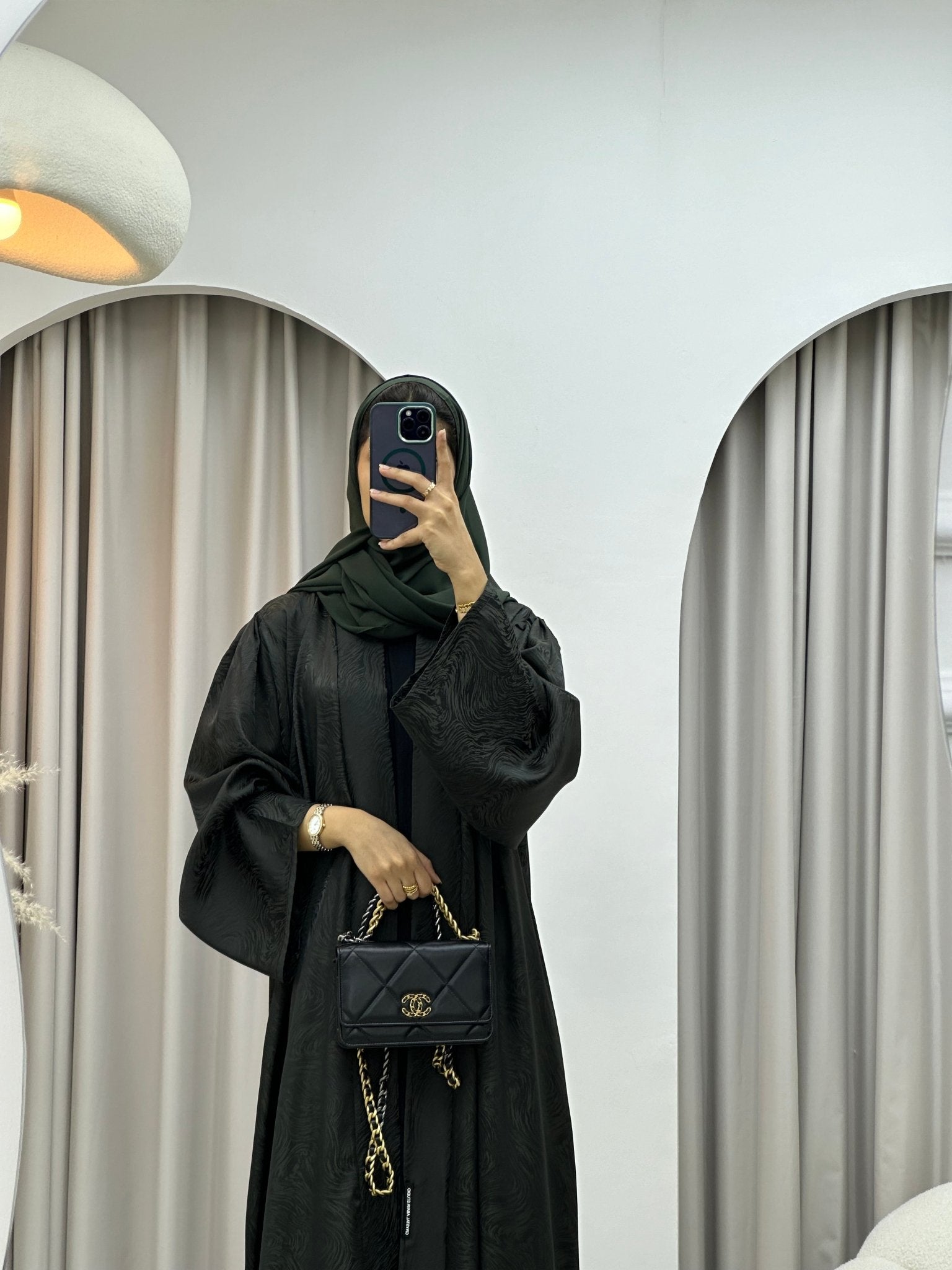 C 0208 - 05 Olive Waves Abaya