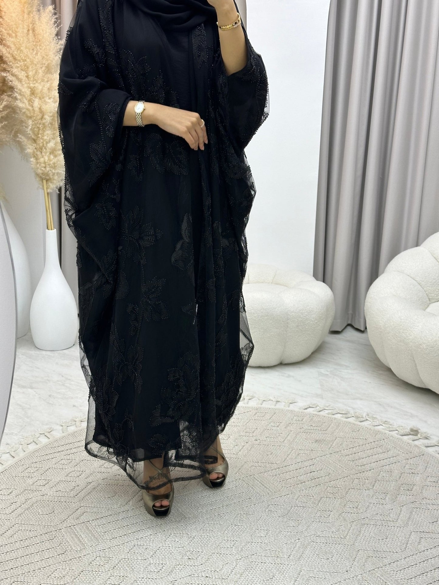 C 0217 - 02 Black Bisht Abaya