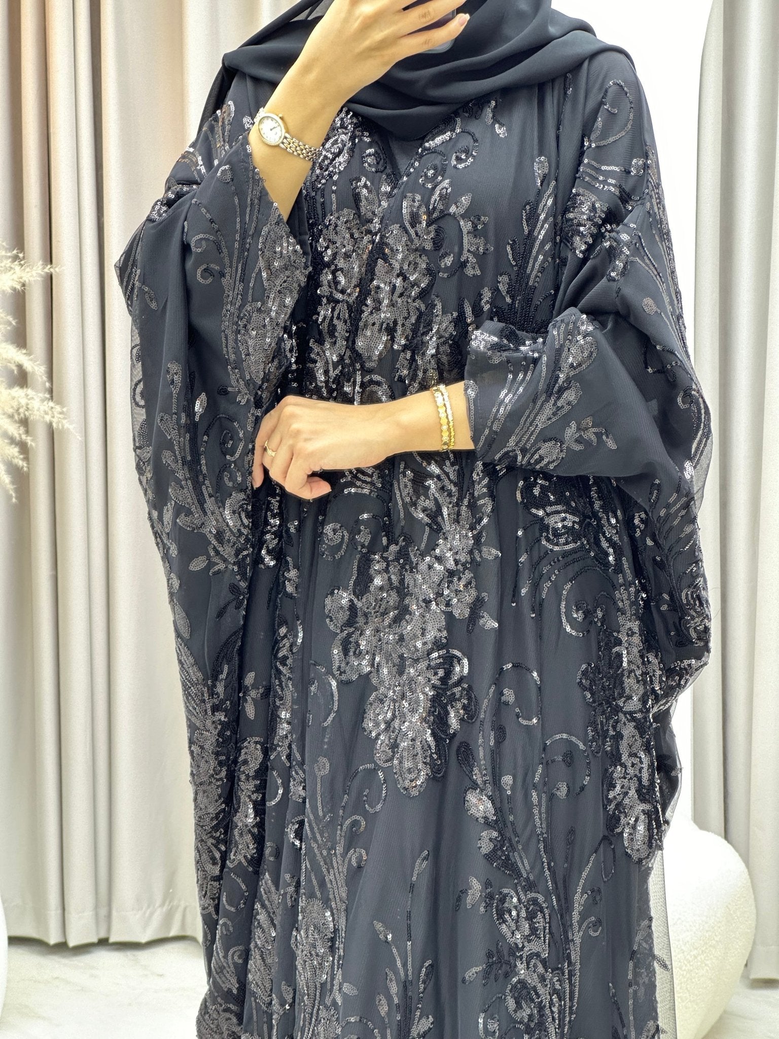 C 0217 - 03 Black Bisht Abaya