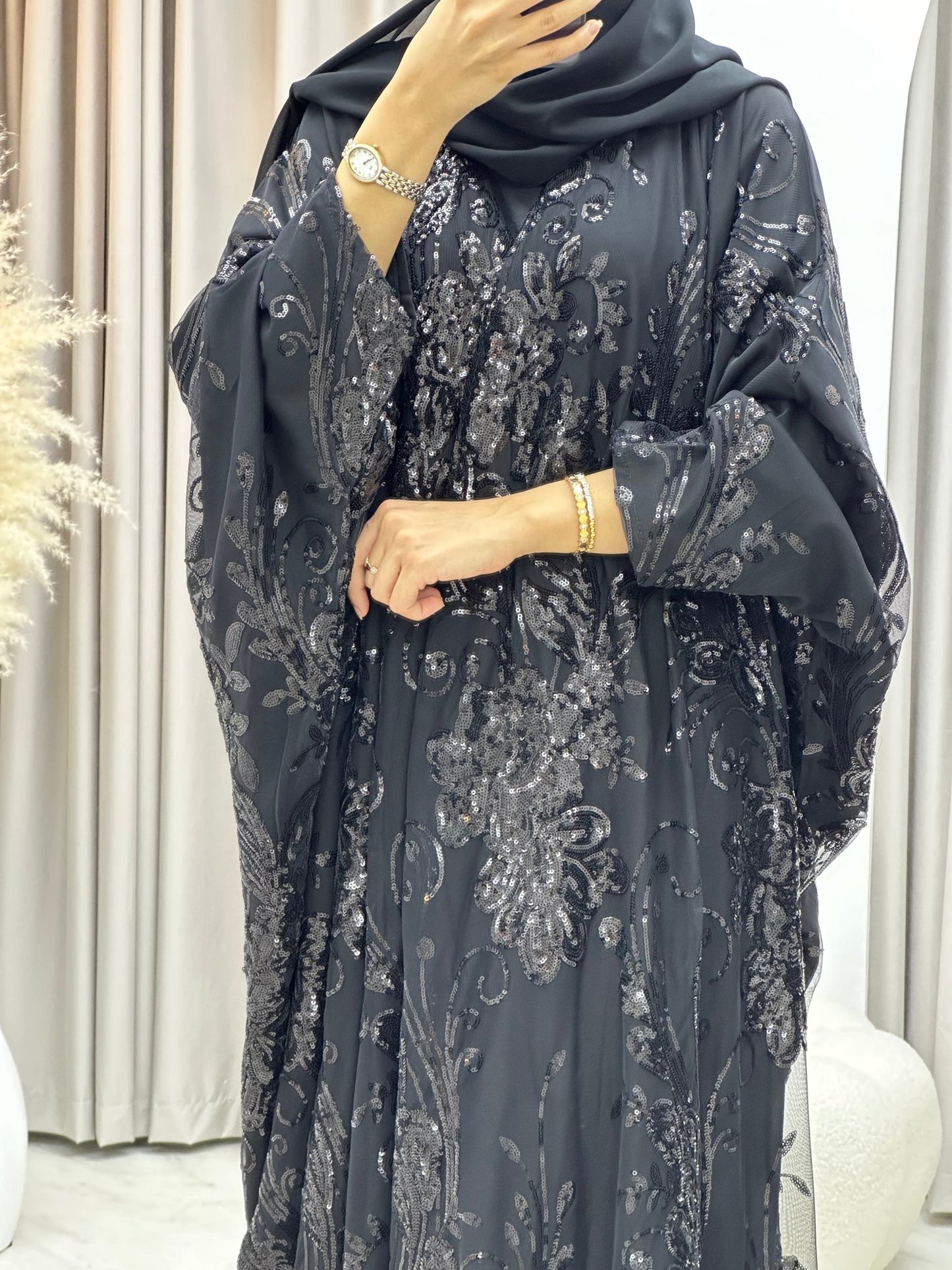 C 0217 - 03 Black Bisht Abaya