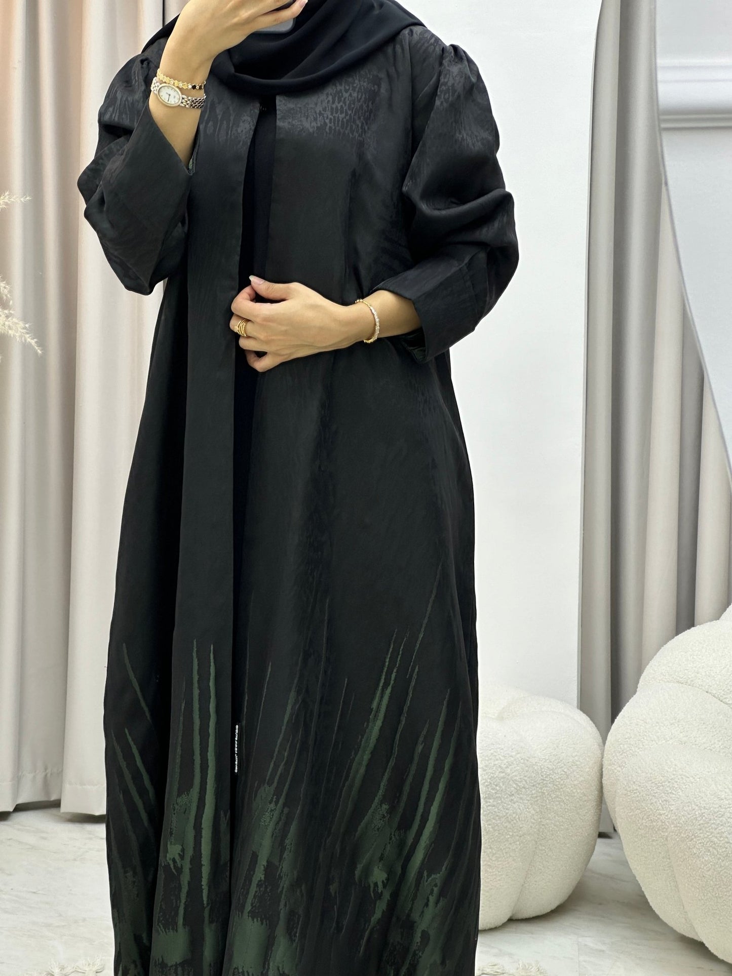 C 0218 - 01 Green Kloosh Abaya