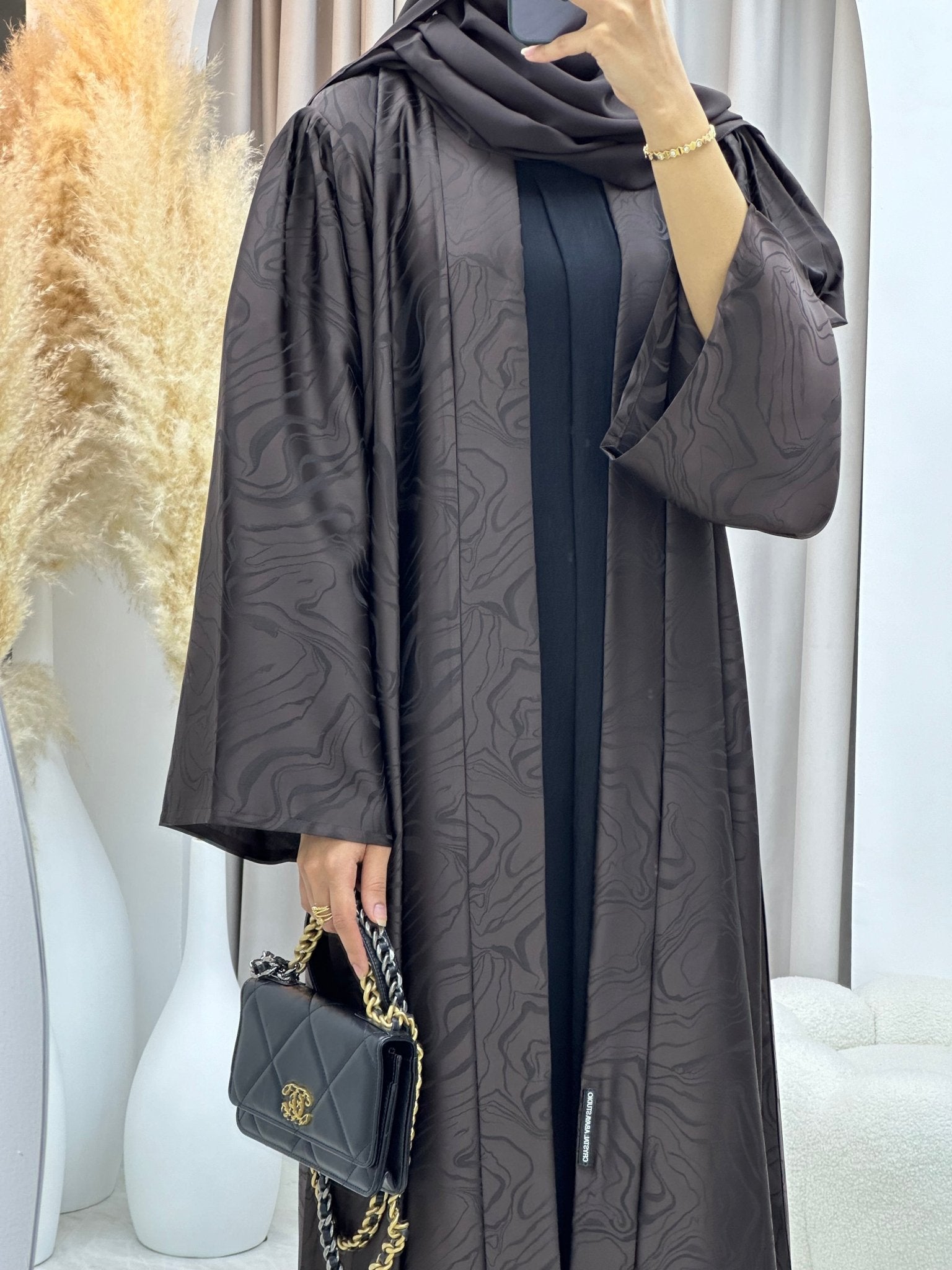 C 0219 - 02 Brown Curves Abaya