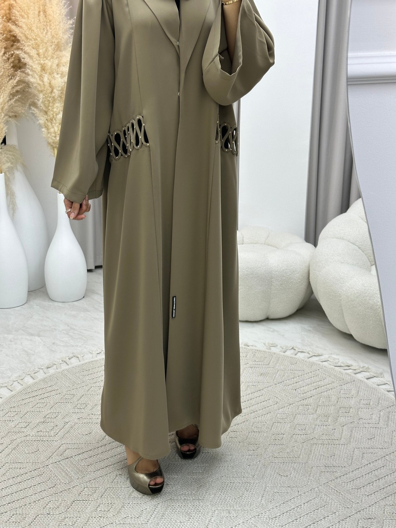 C 0221 Beige Coat Abaya