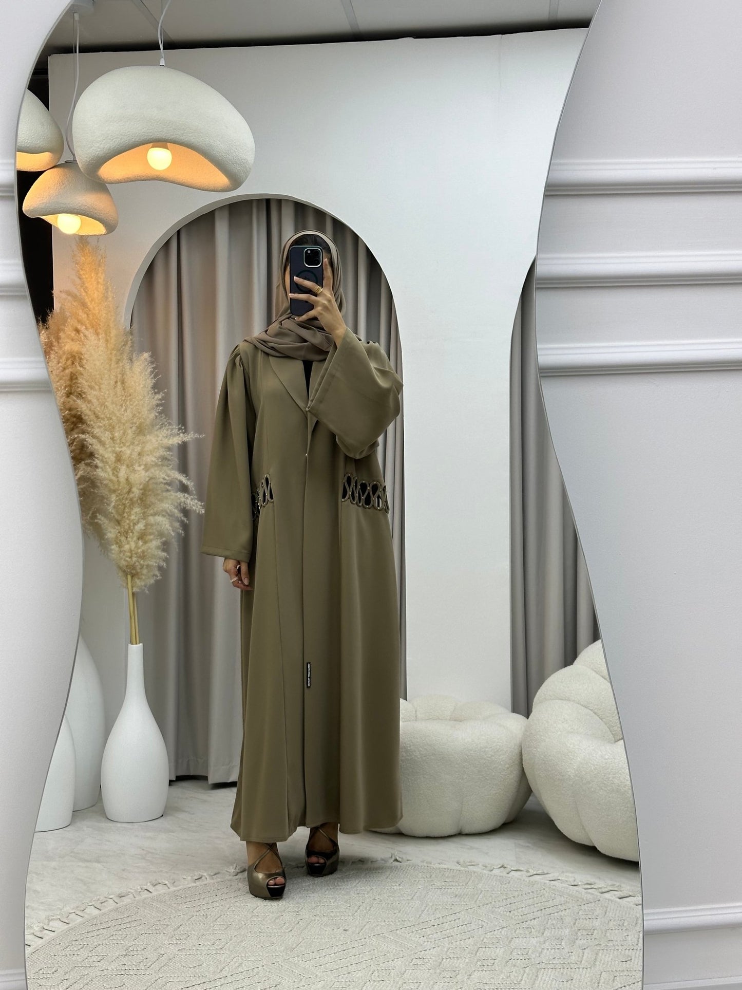 C 0221 Beige Coat Abaya