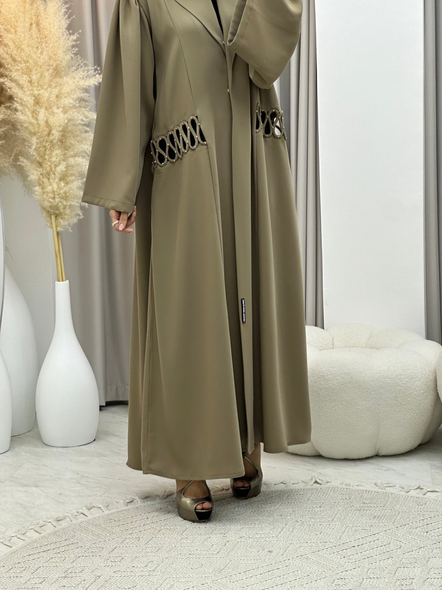 C 0221 Beige Coat Abaya