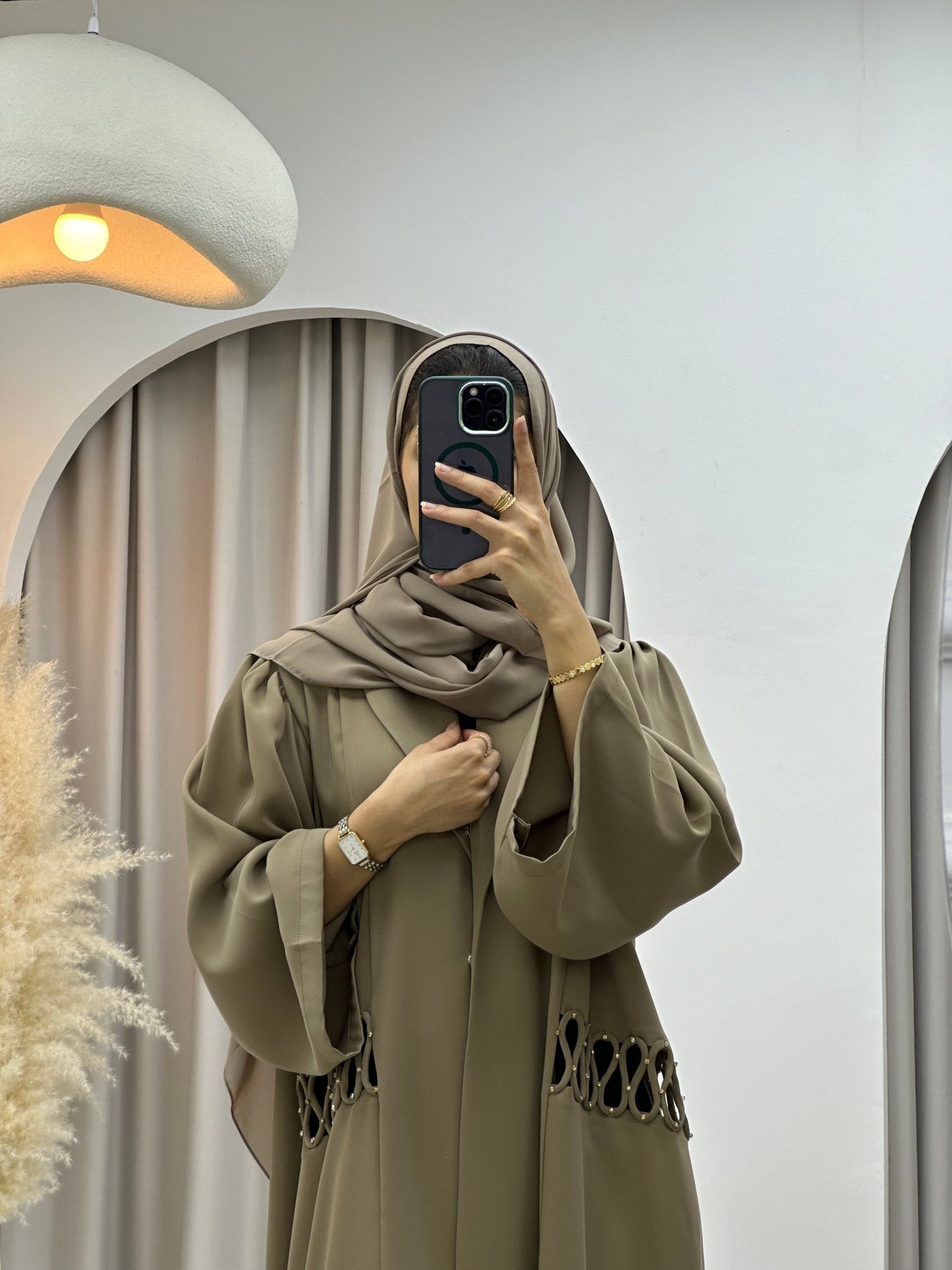 C 0221 Beige Coat Abaya