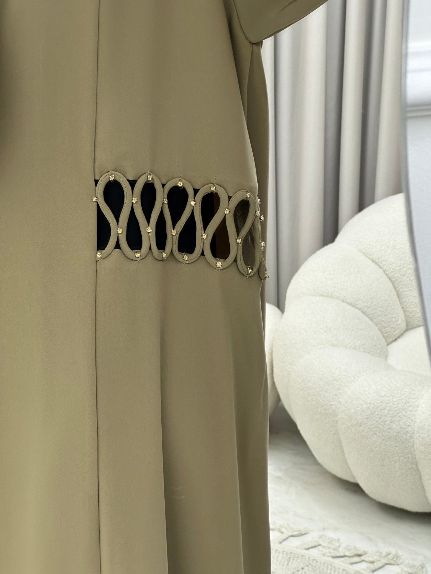 C 0221 Beige Coat Abaya