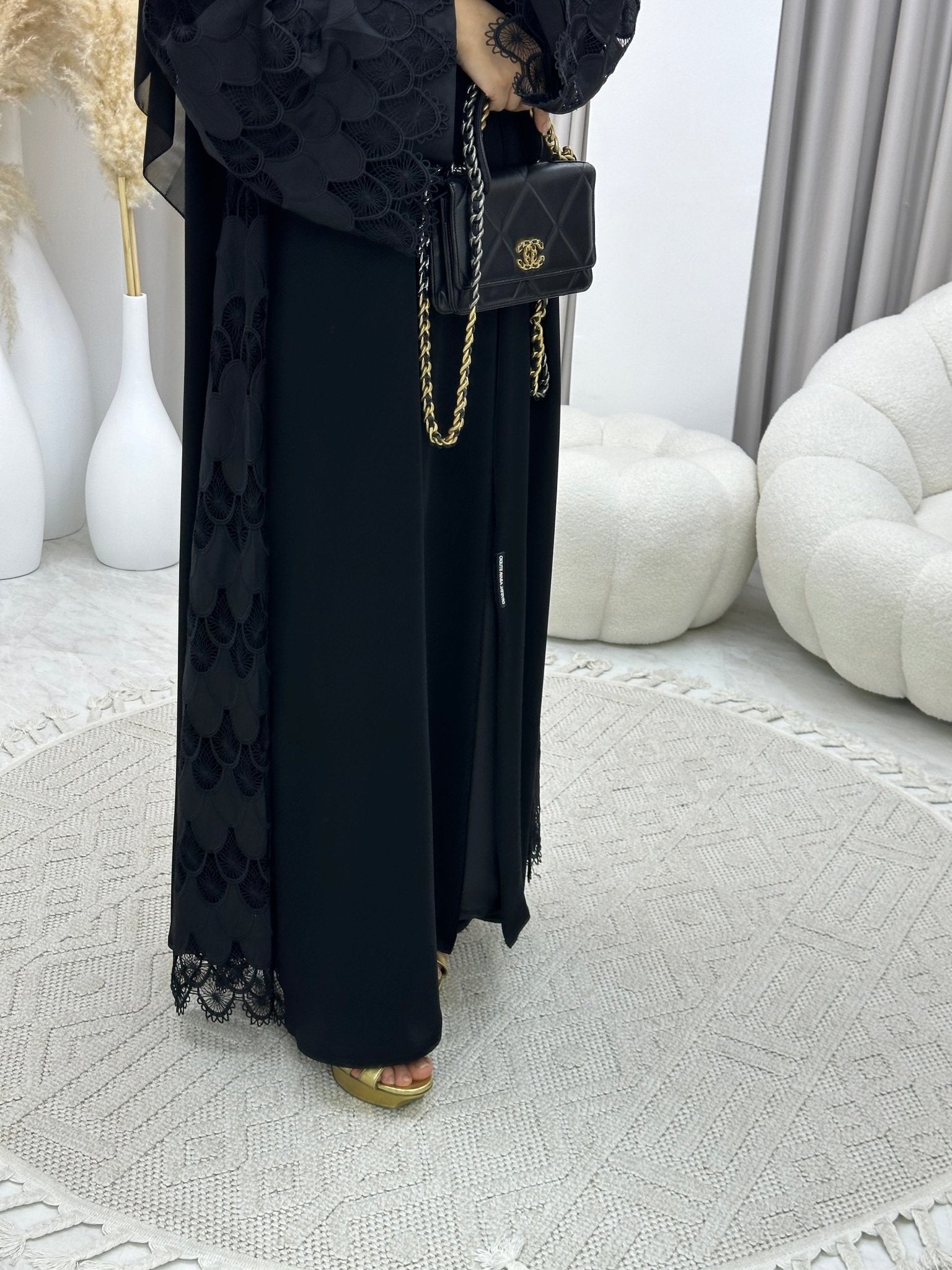 C 0223 - 01 Black Lace Abaya