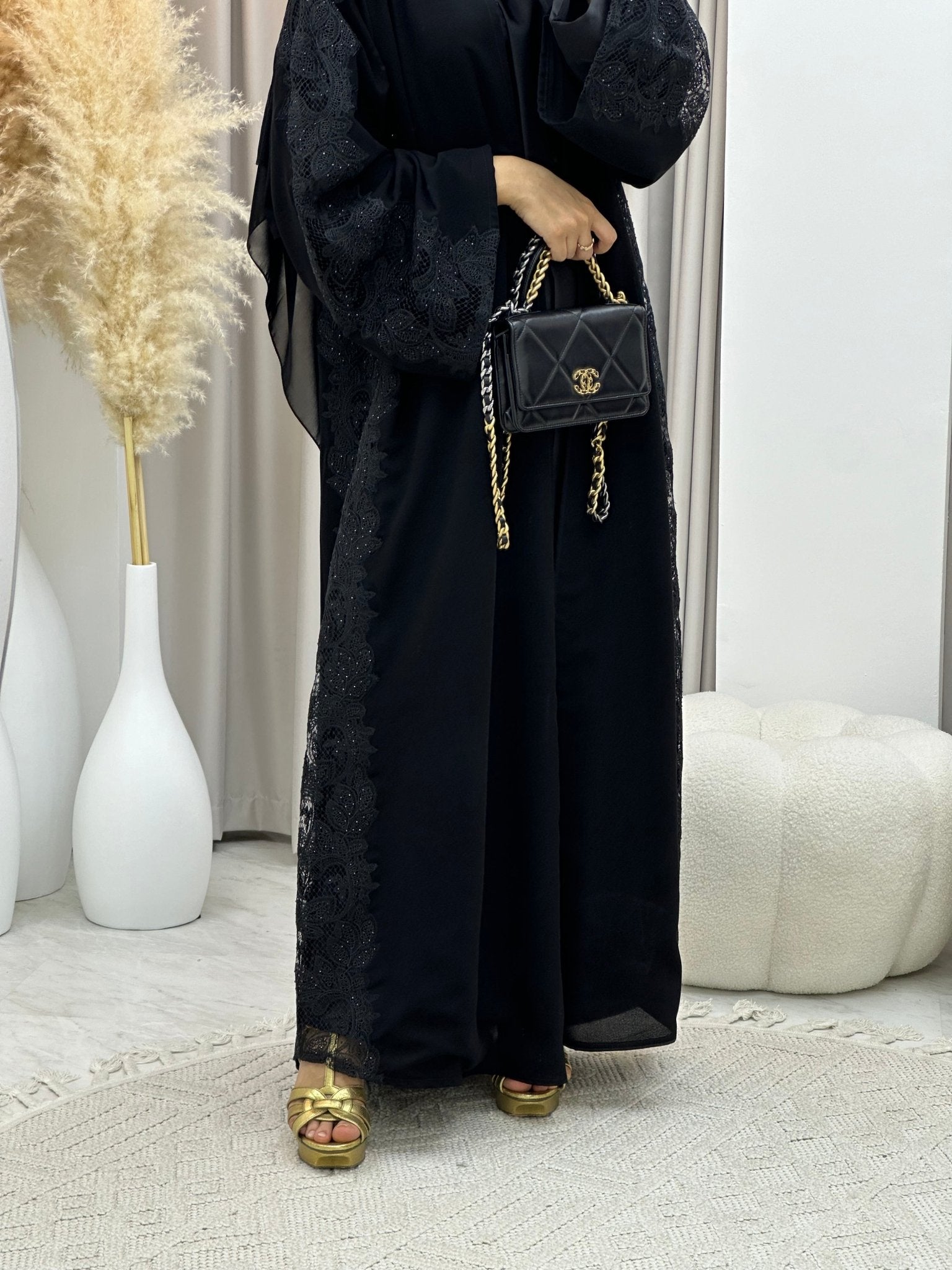 C 0223 - 02 Black Lace Abaya