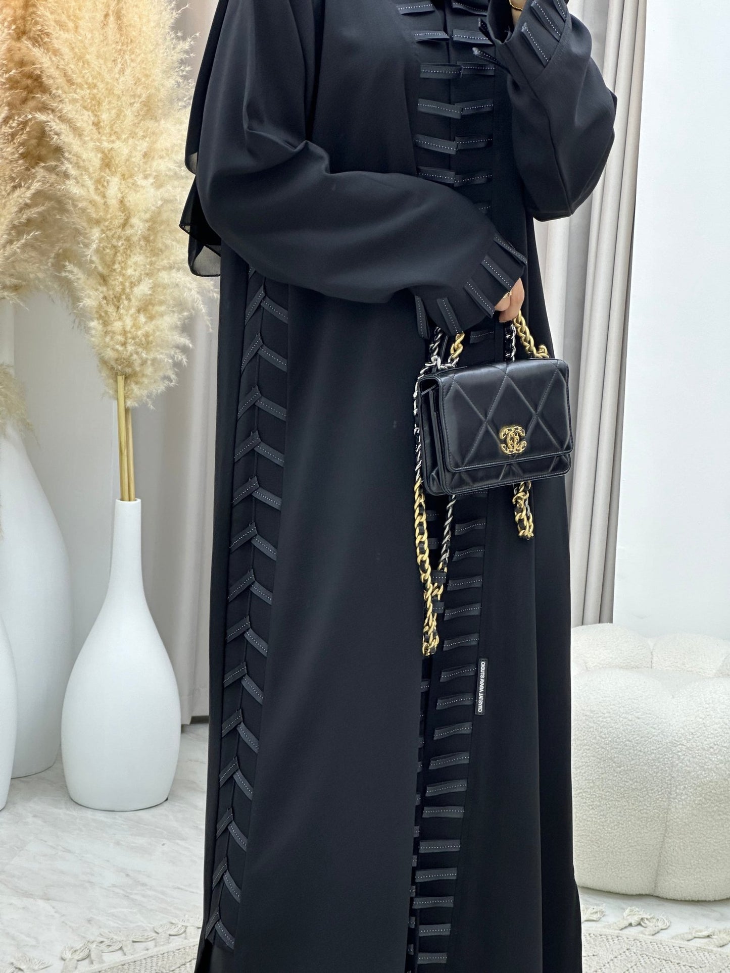 C 0224 Black Strap Abaya