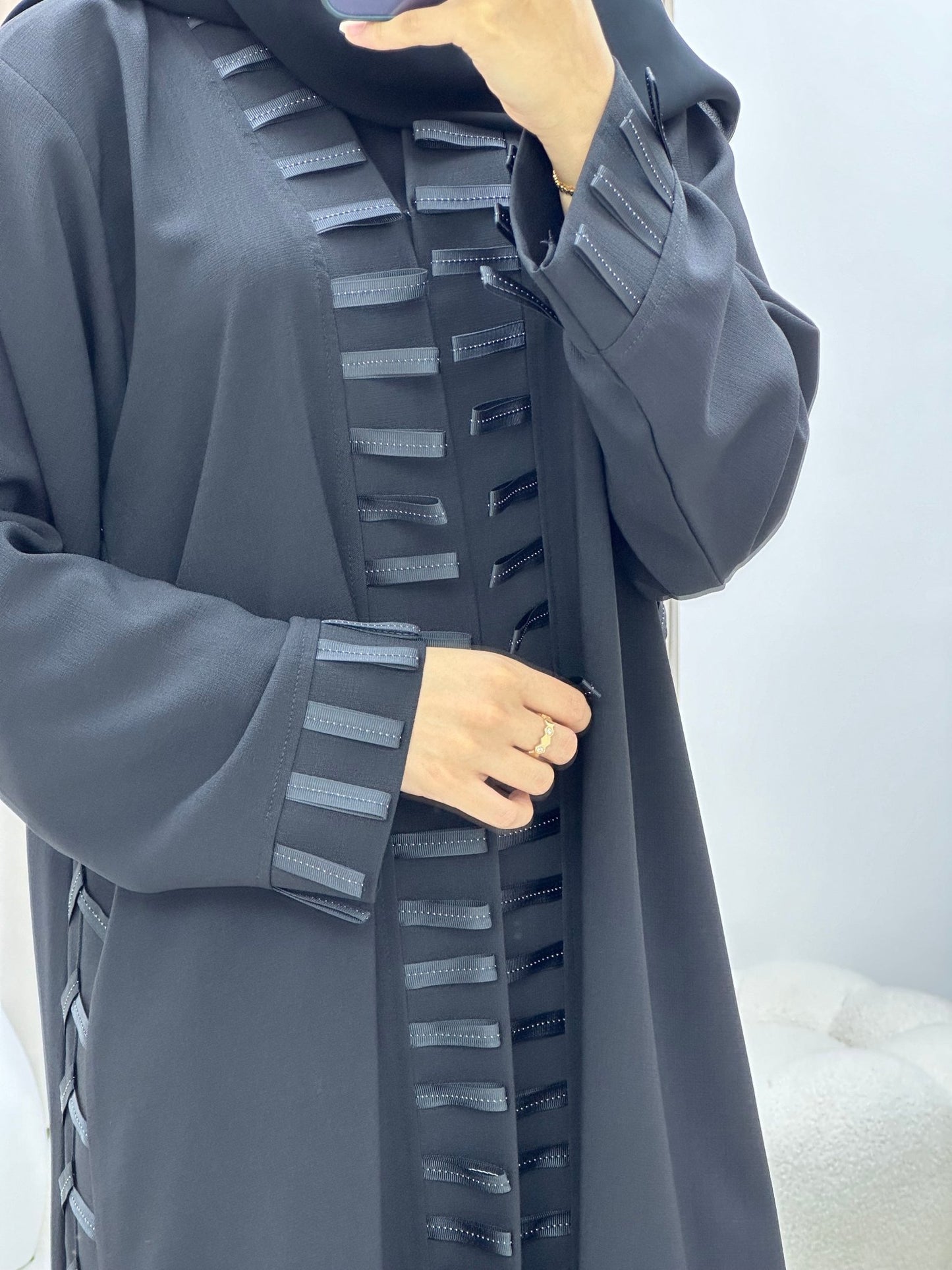 C 0224 Black Strap Abaya