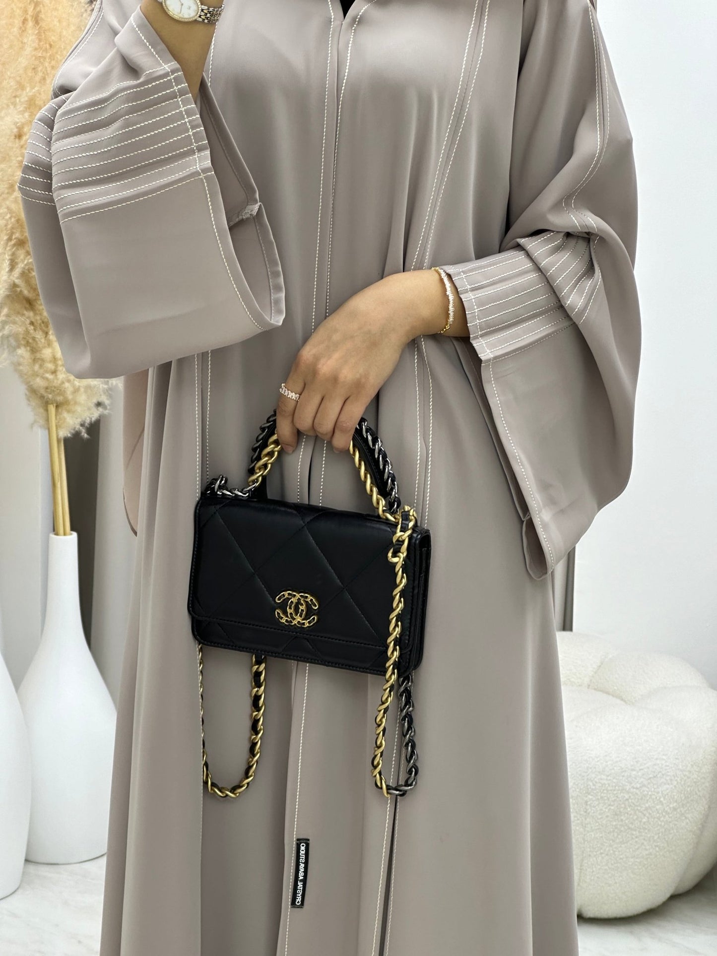 C 0234 Pleated Nude Abaya