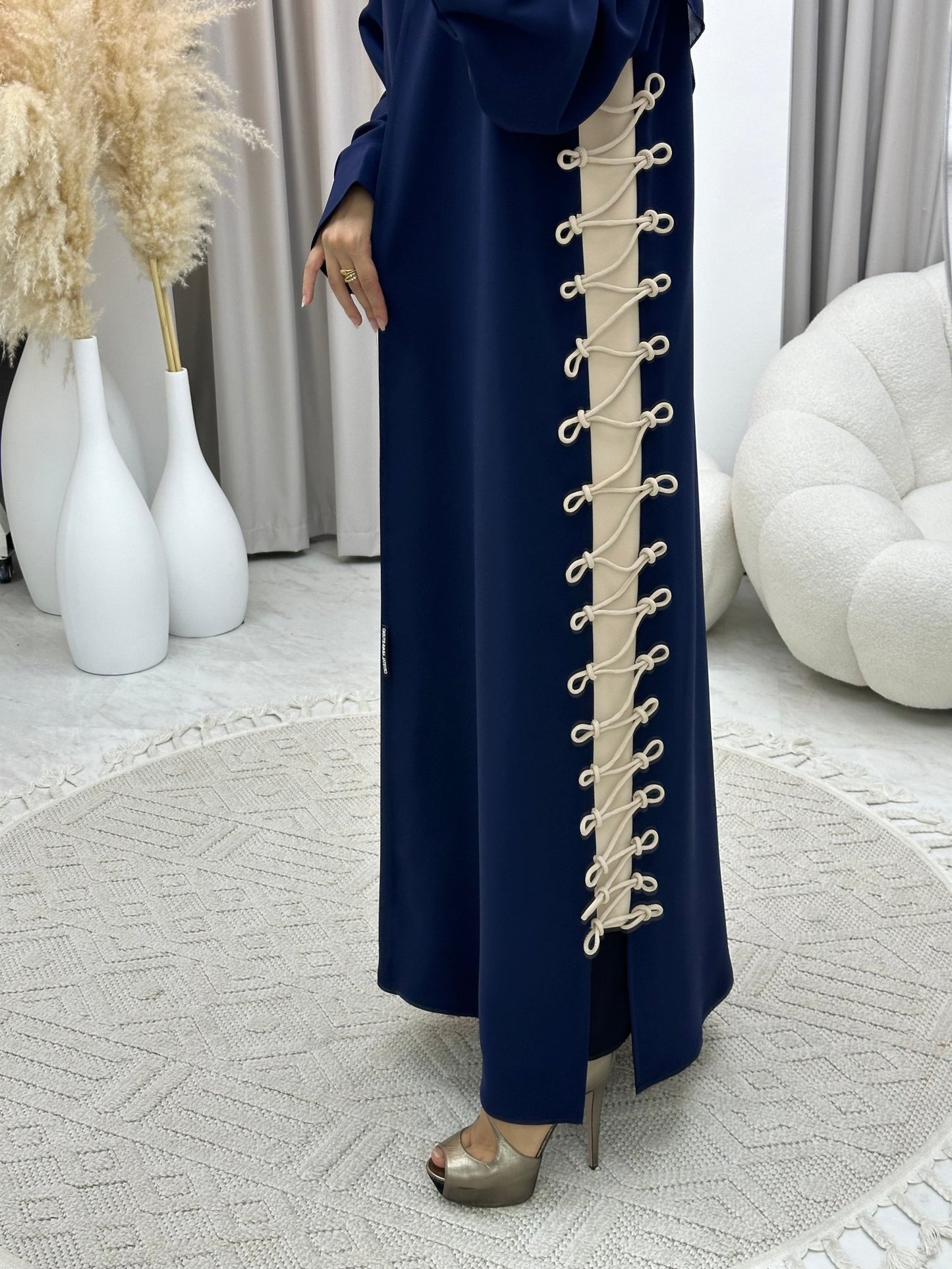 C 0236 Blue Beige Abaya