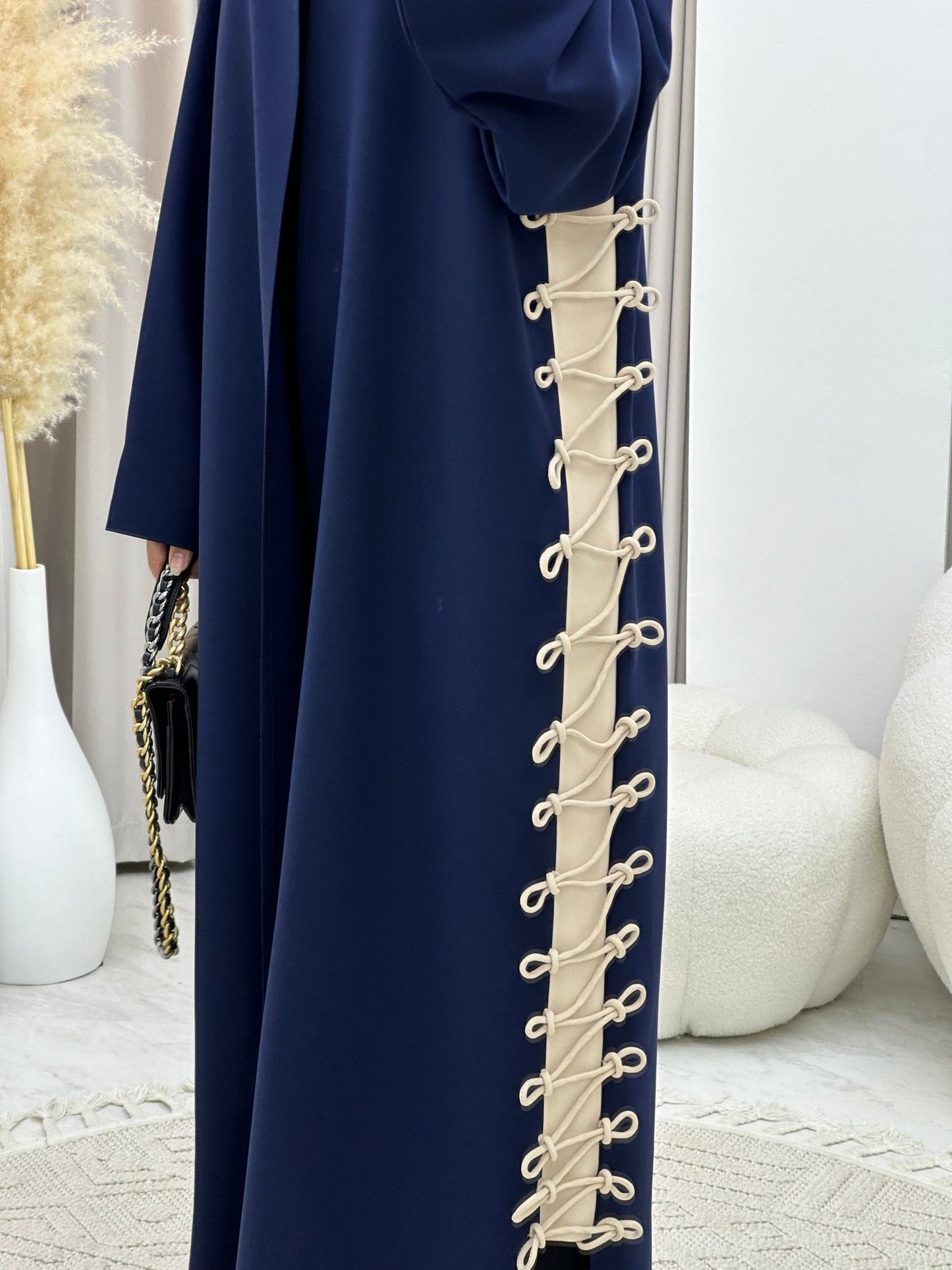 C 0236 Blue Beige Abaya