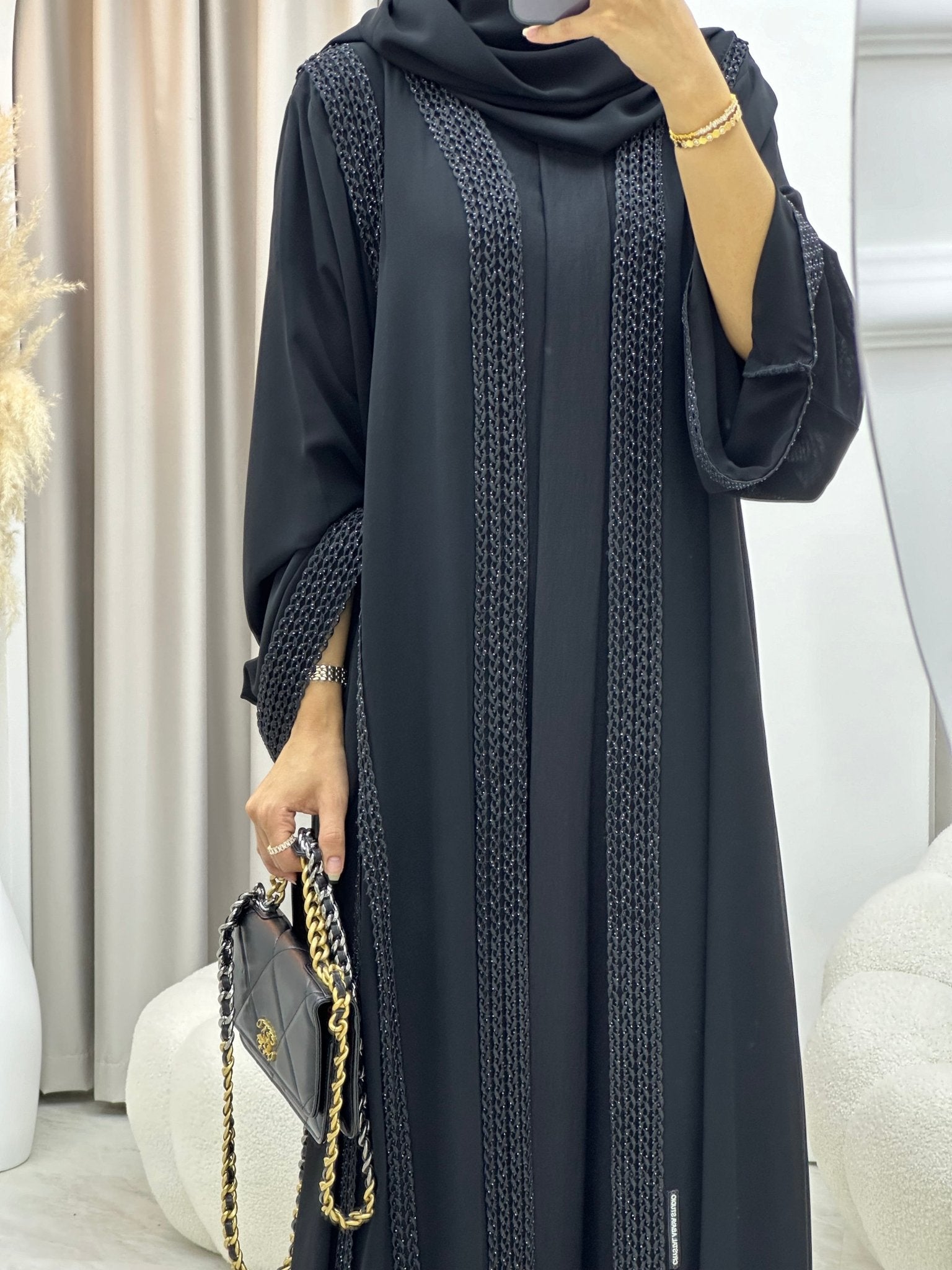 C 0243 Black Lace Abaya