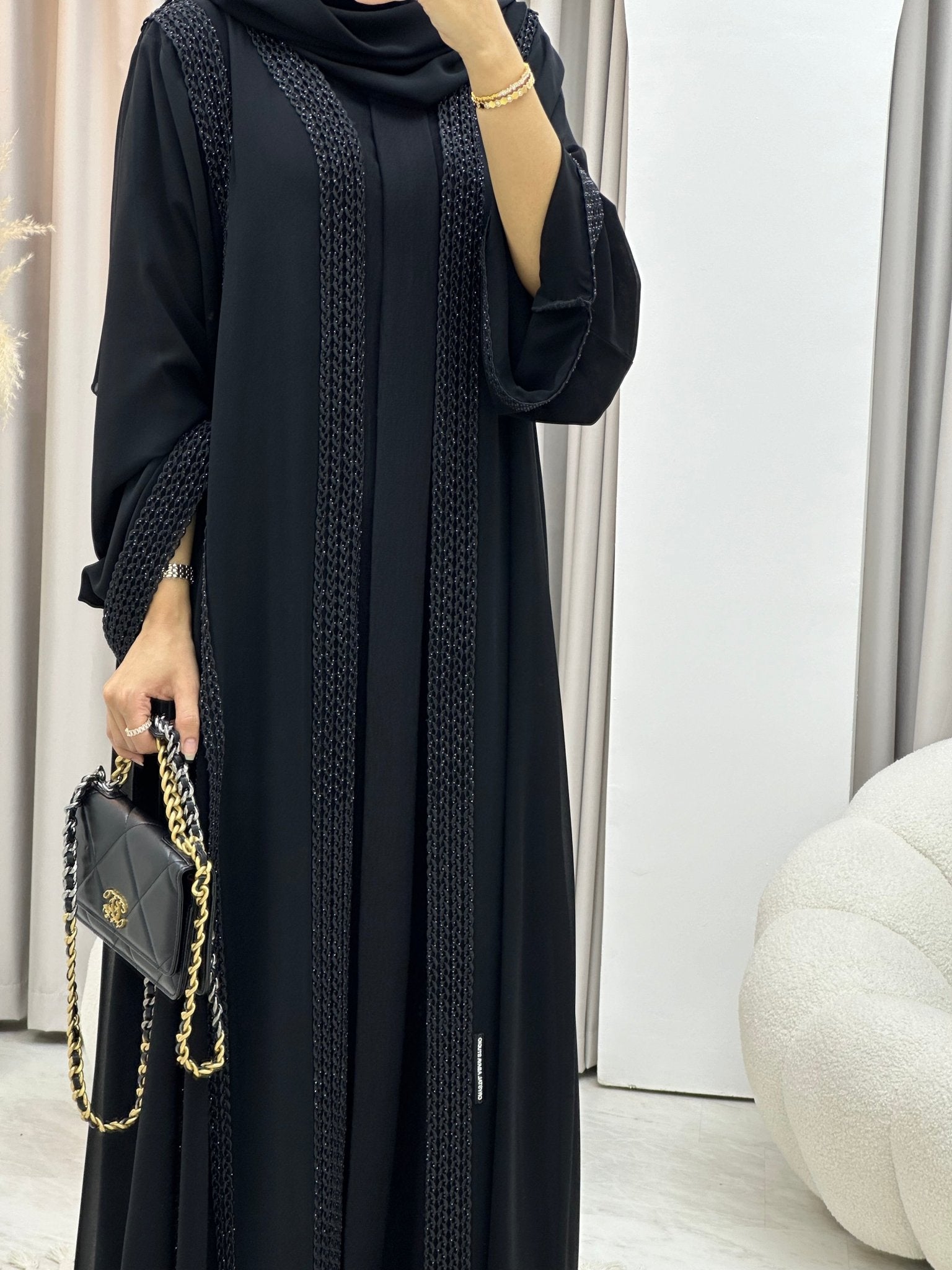 C 0243 Black Lace Abaya