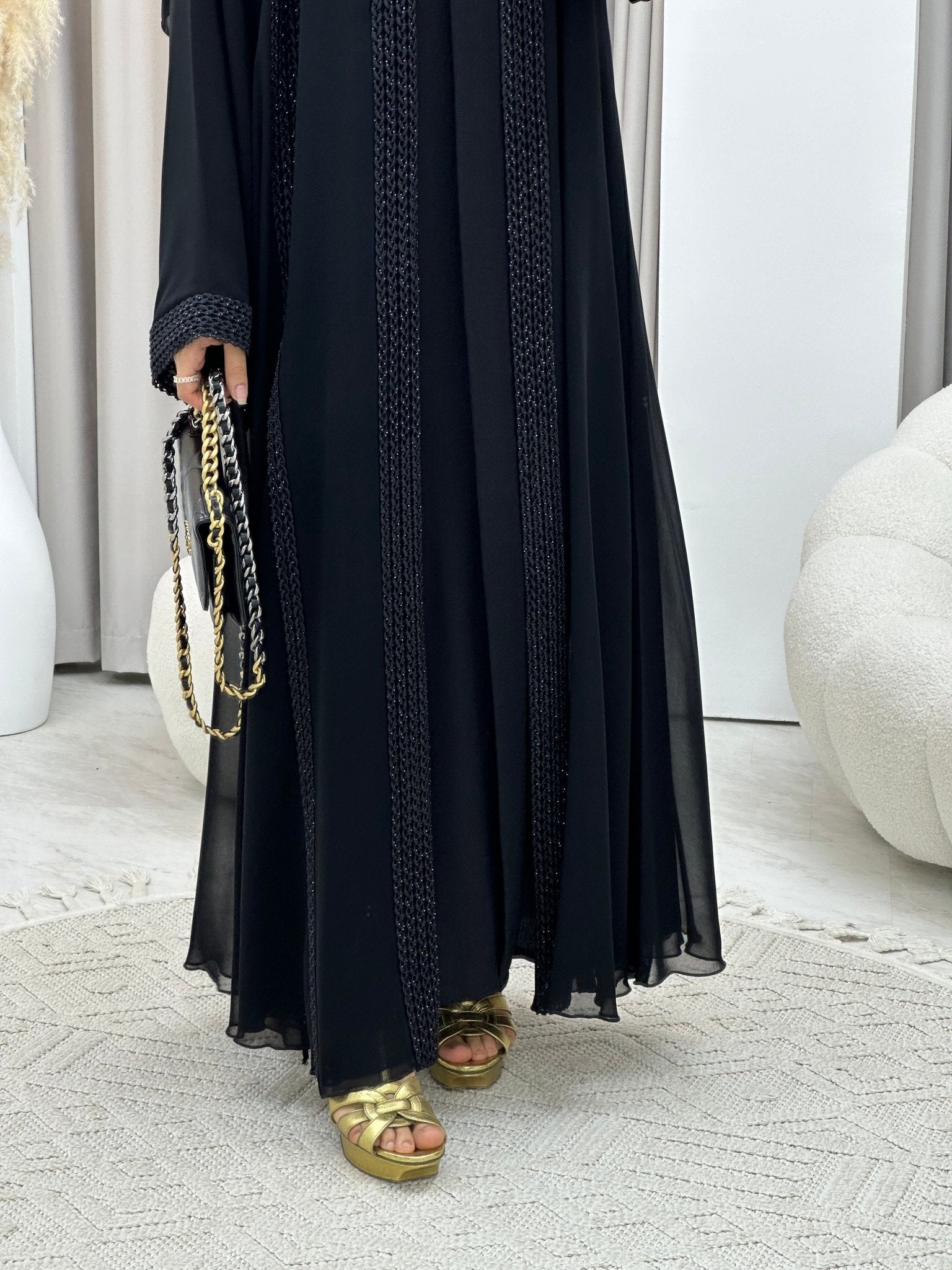 C 0243 Black Lace Abaya