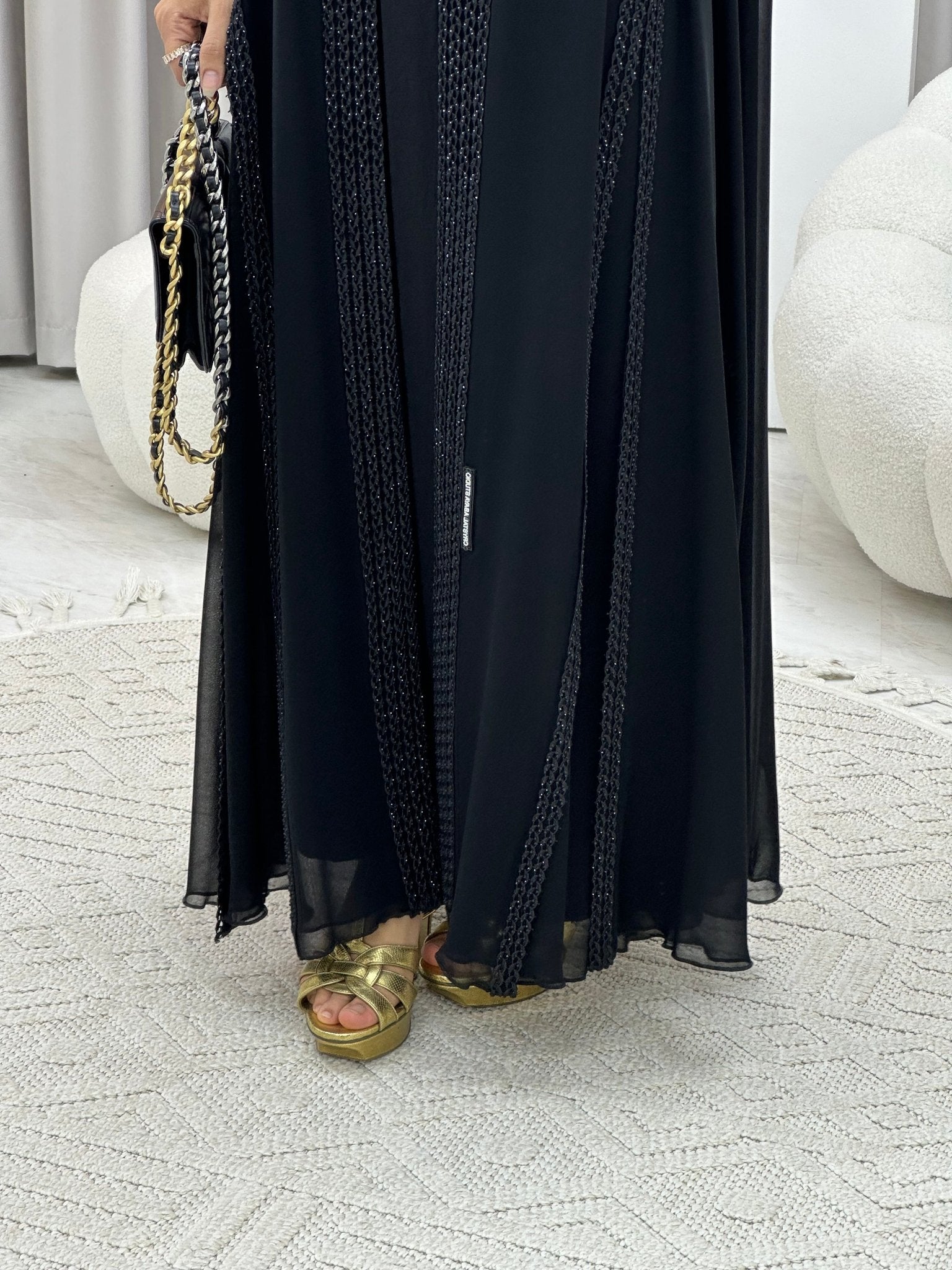 C 0243 Black Lace Abaya