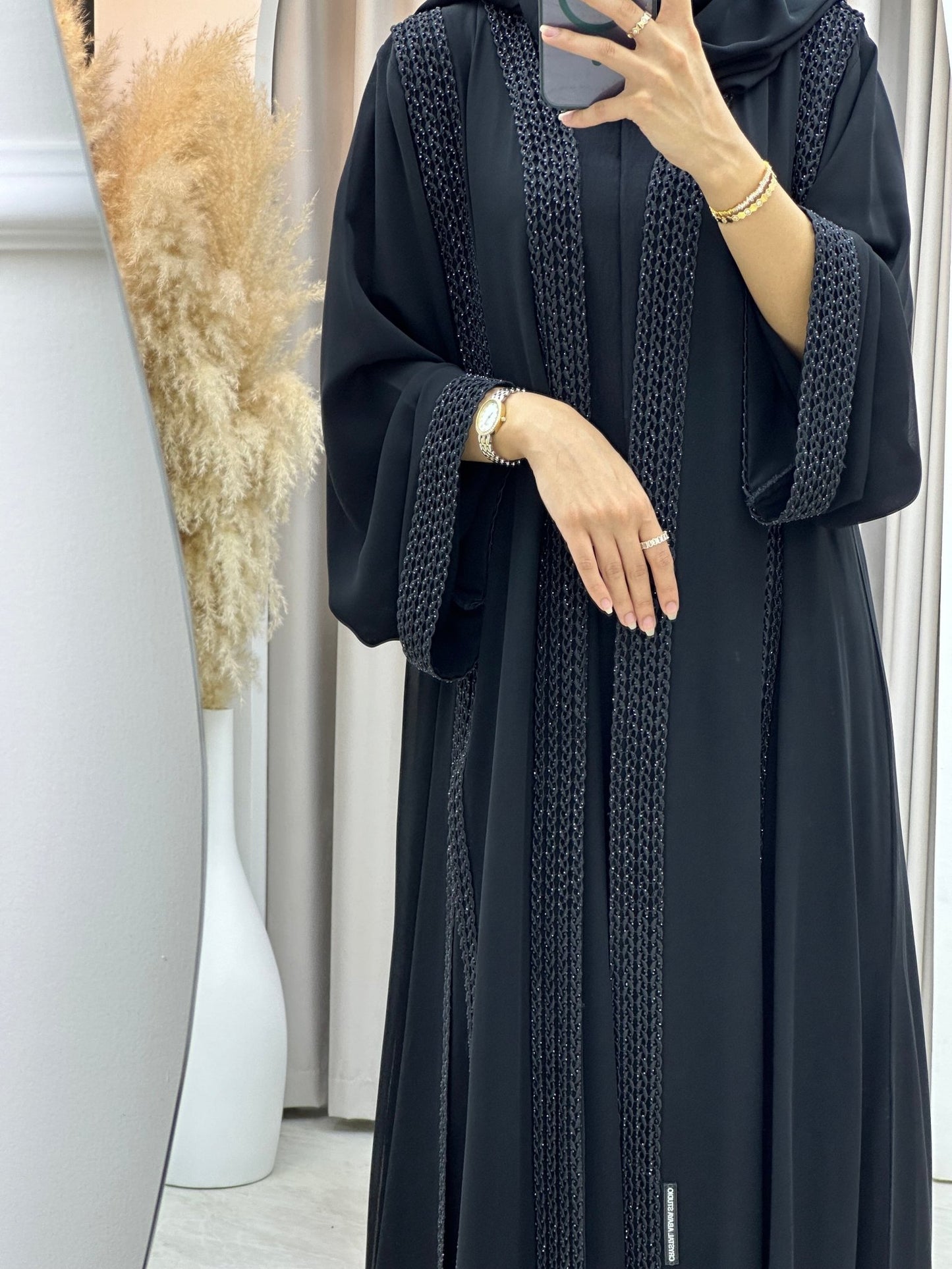 C 0243 Black Lace Abaya