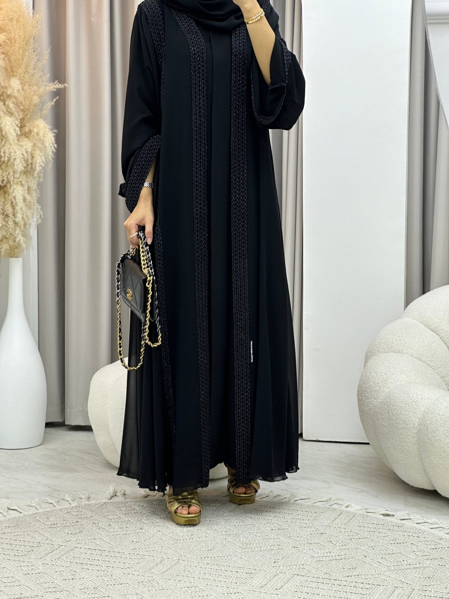 C 0243 Black Lace Abaya