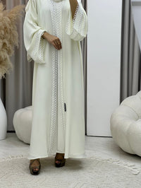 C 0244 عباءة دانتيل بيج - XS / 49