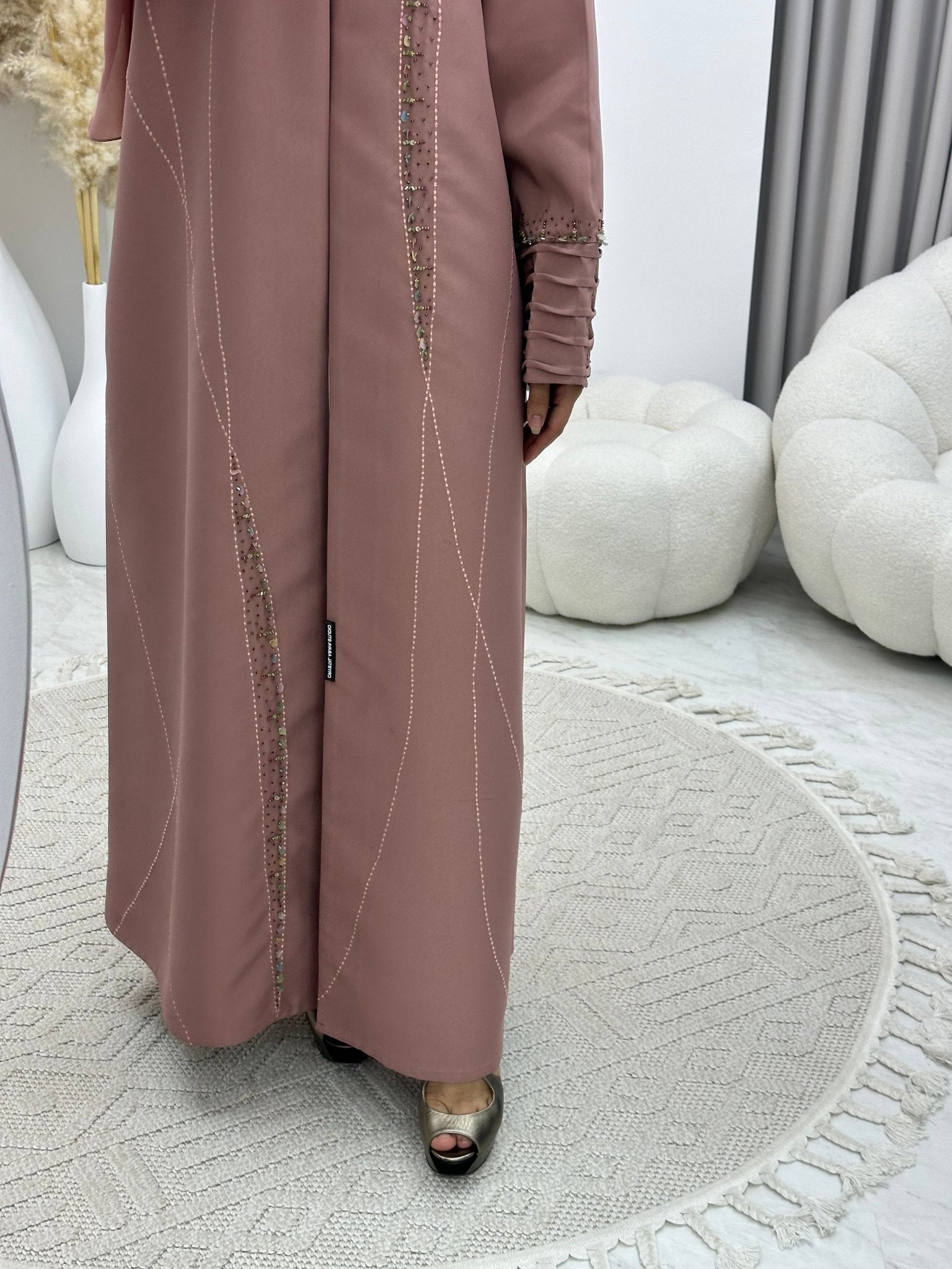 C 0253 Beaded Pink Abaya