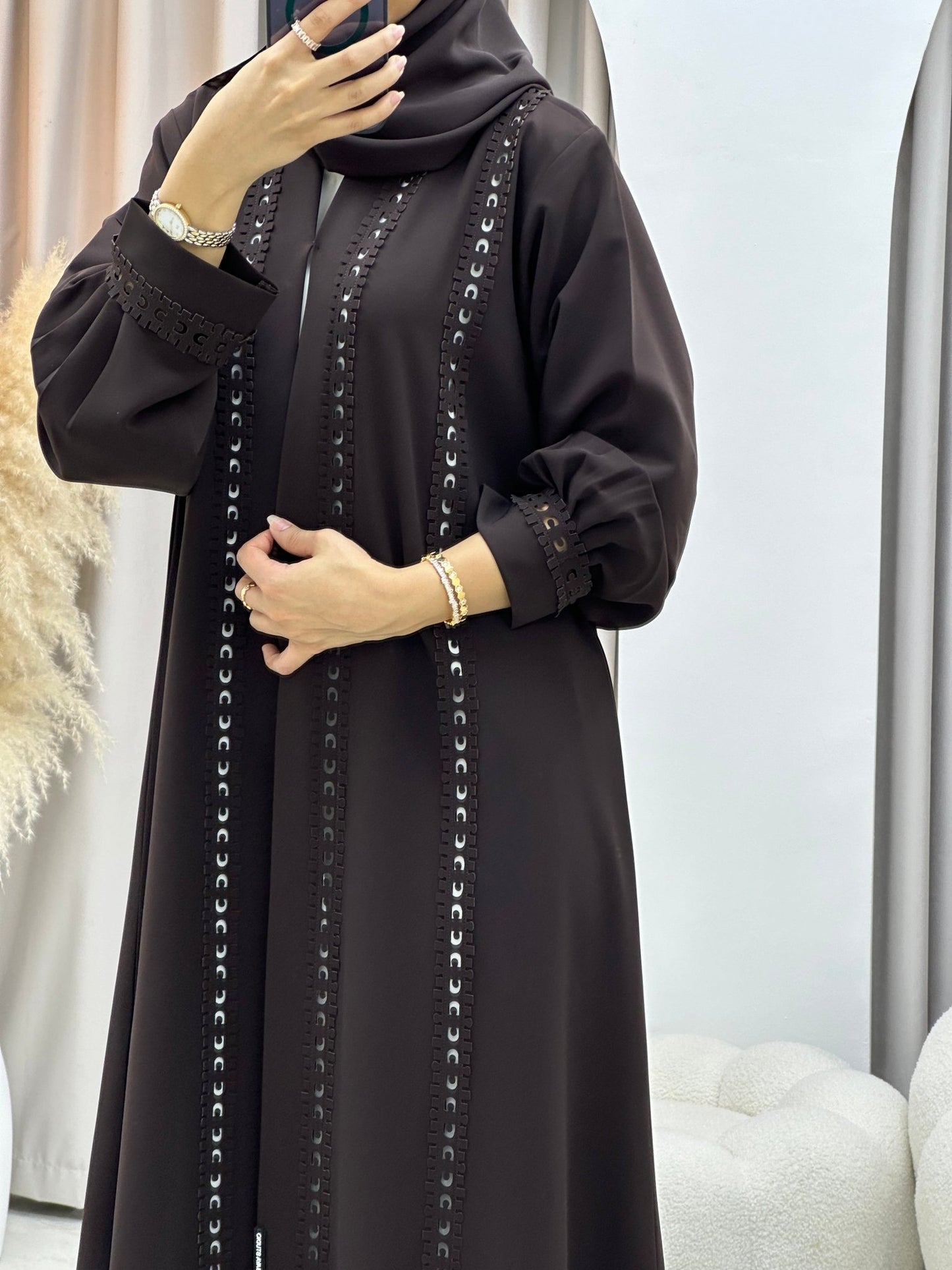 C 0255 Dark Brown Abaya