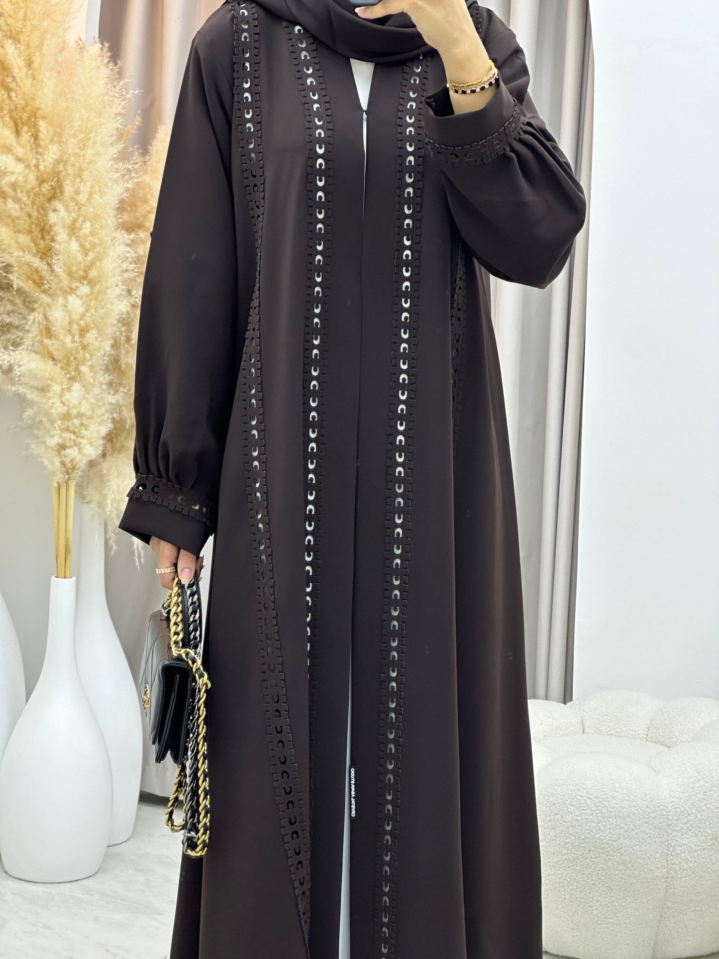 C 0255 Dark Brown Abaya