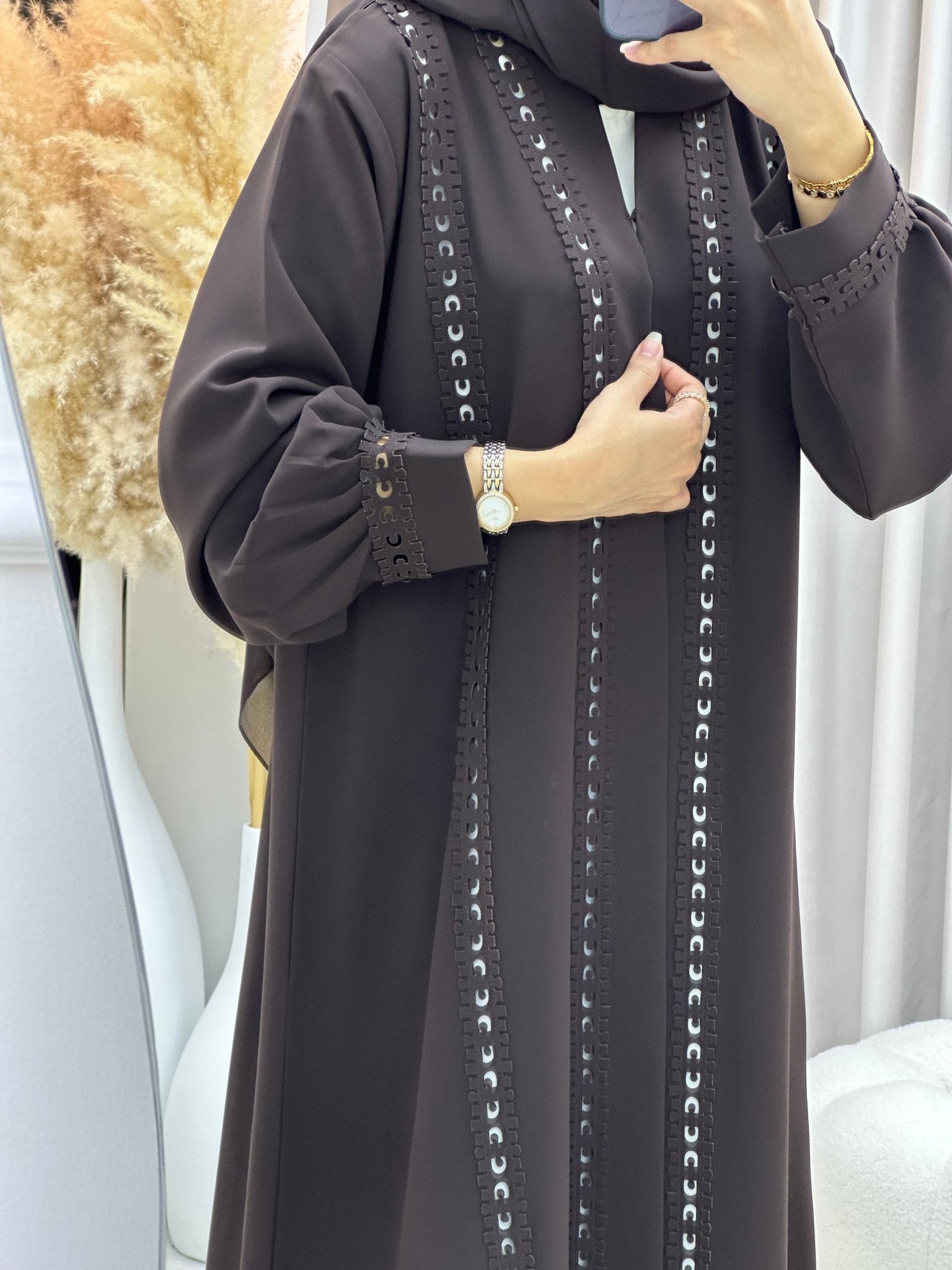 C 0255 Dark Brown Abaya