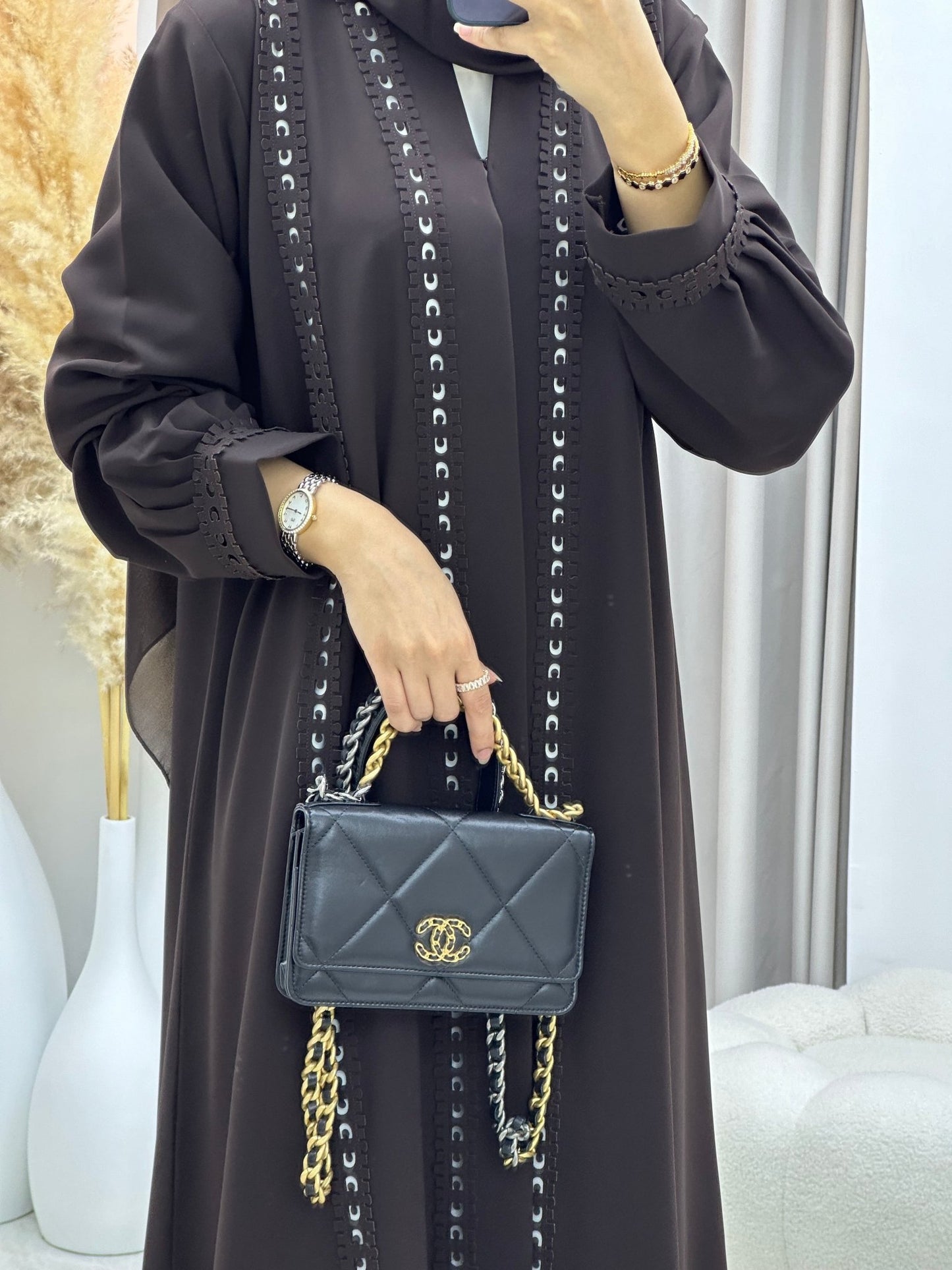 C 0255 Dark Brown Abaya