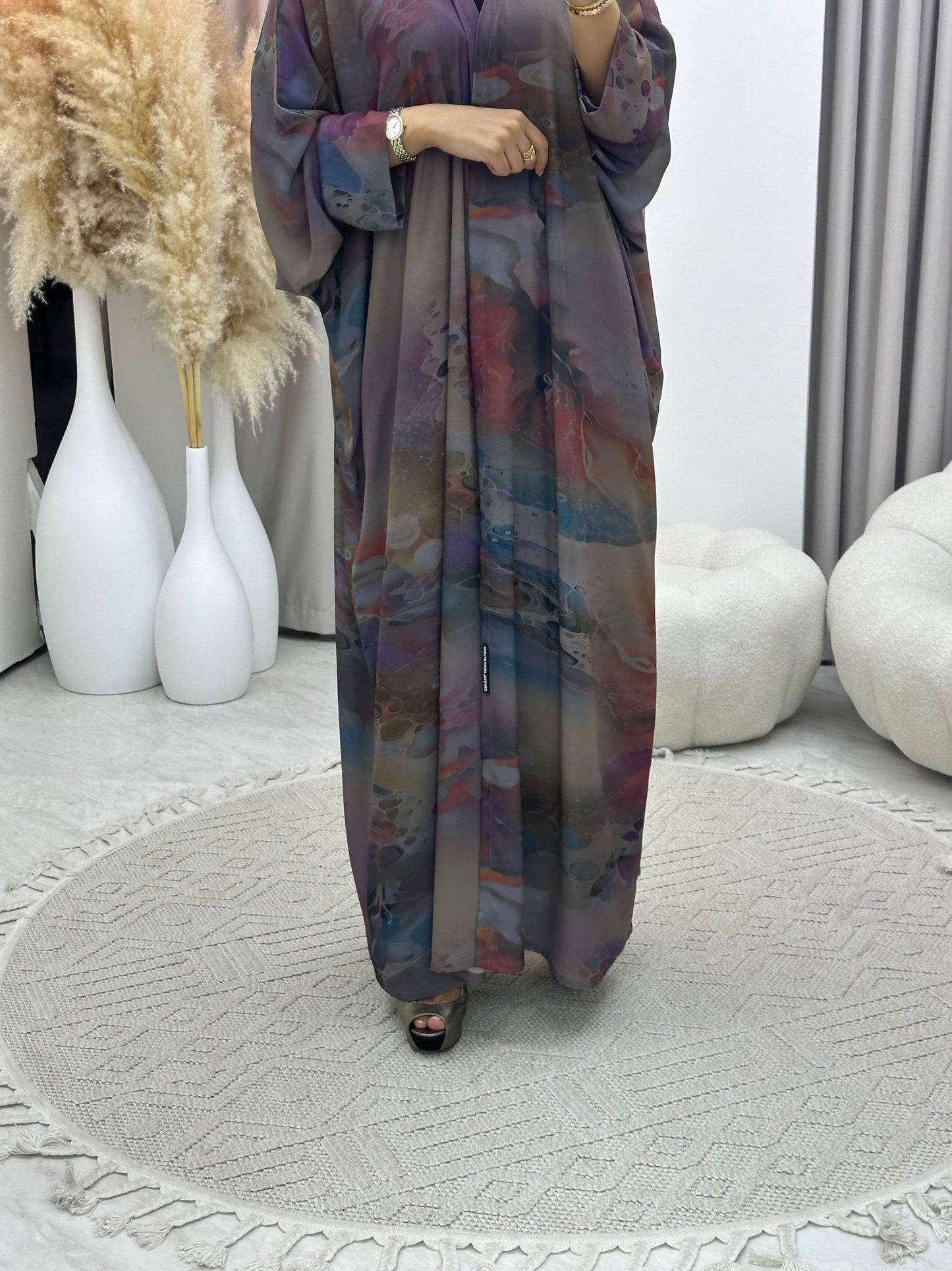 C 0258 - 01 Peacock Print Abaya