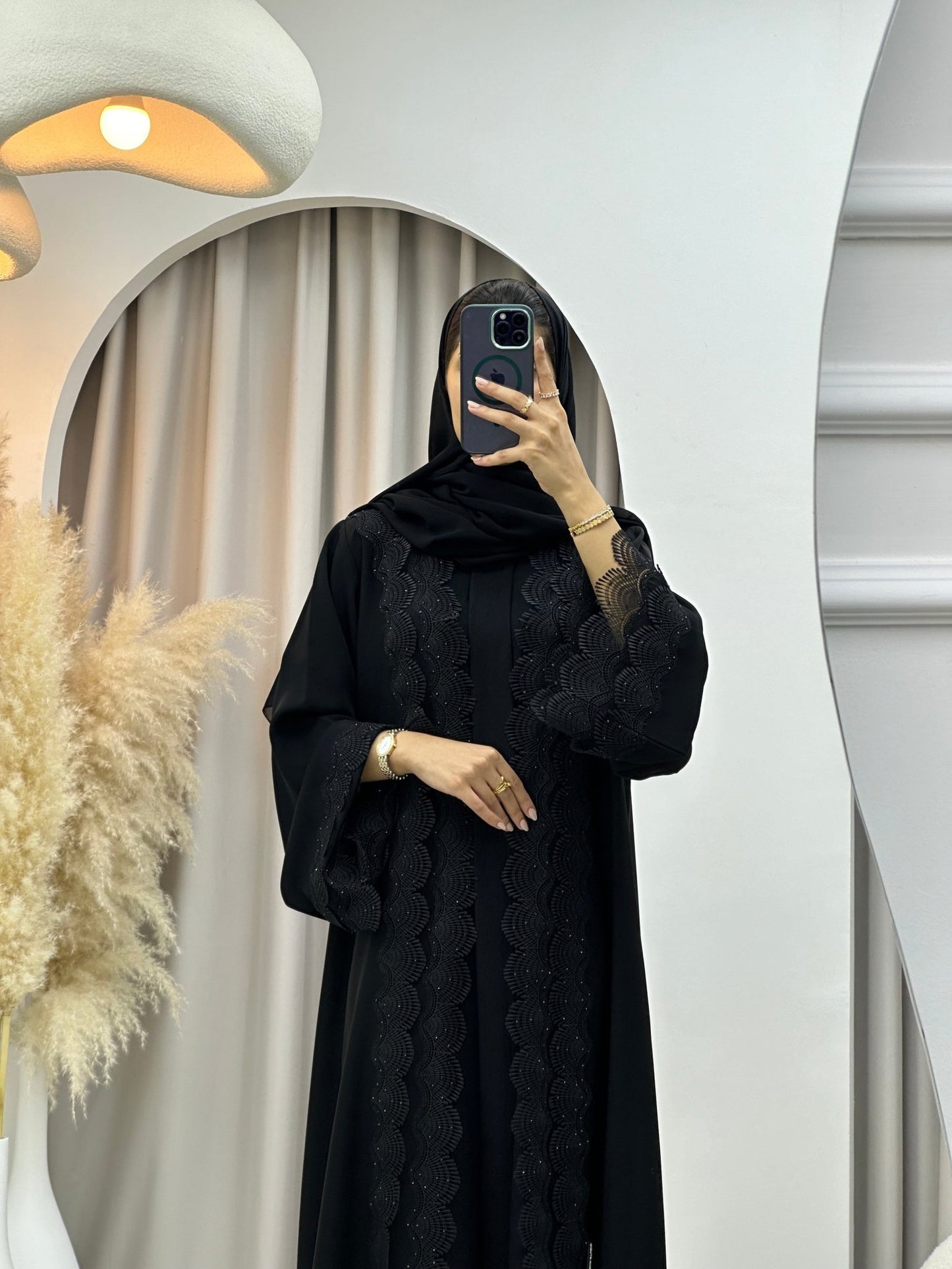 C 0259 Black Lace Abaya