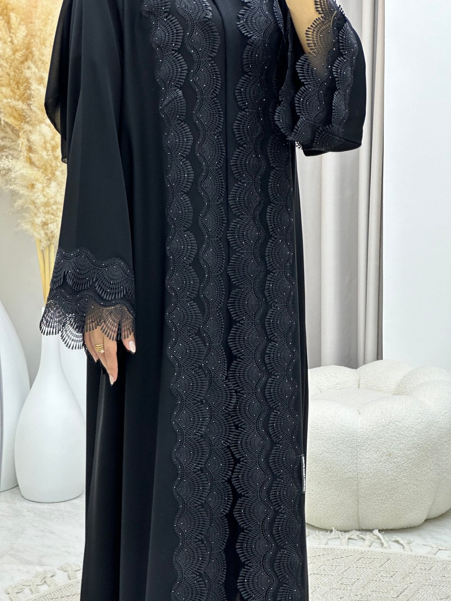 C 0259 Black Lace Abaya