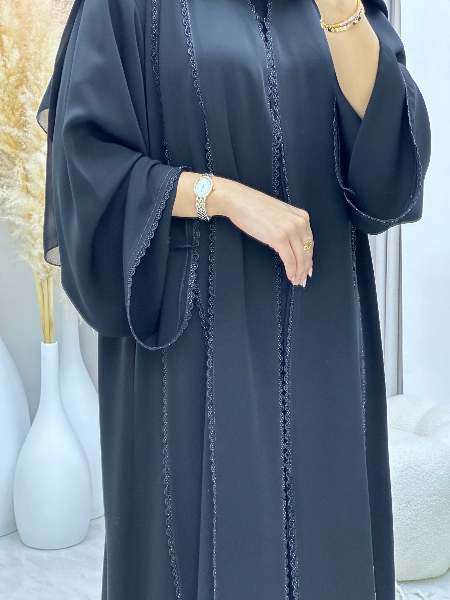 C 0260 Black Lace Abaya