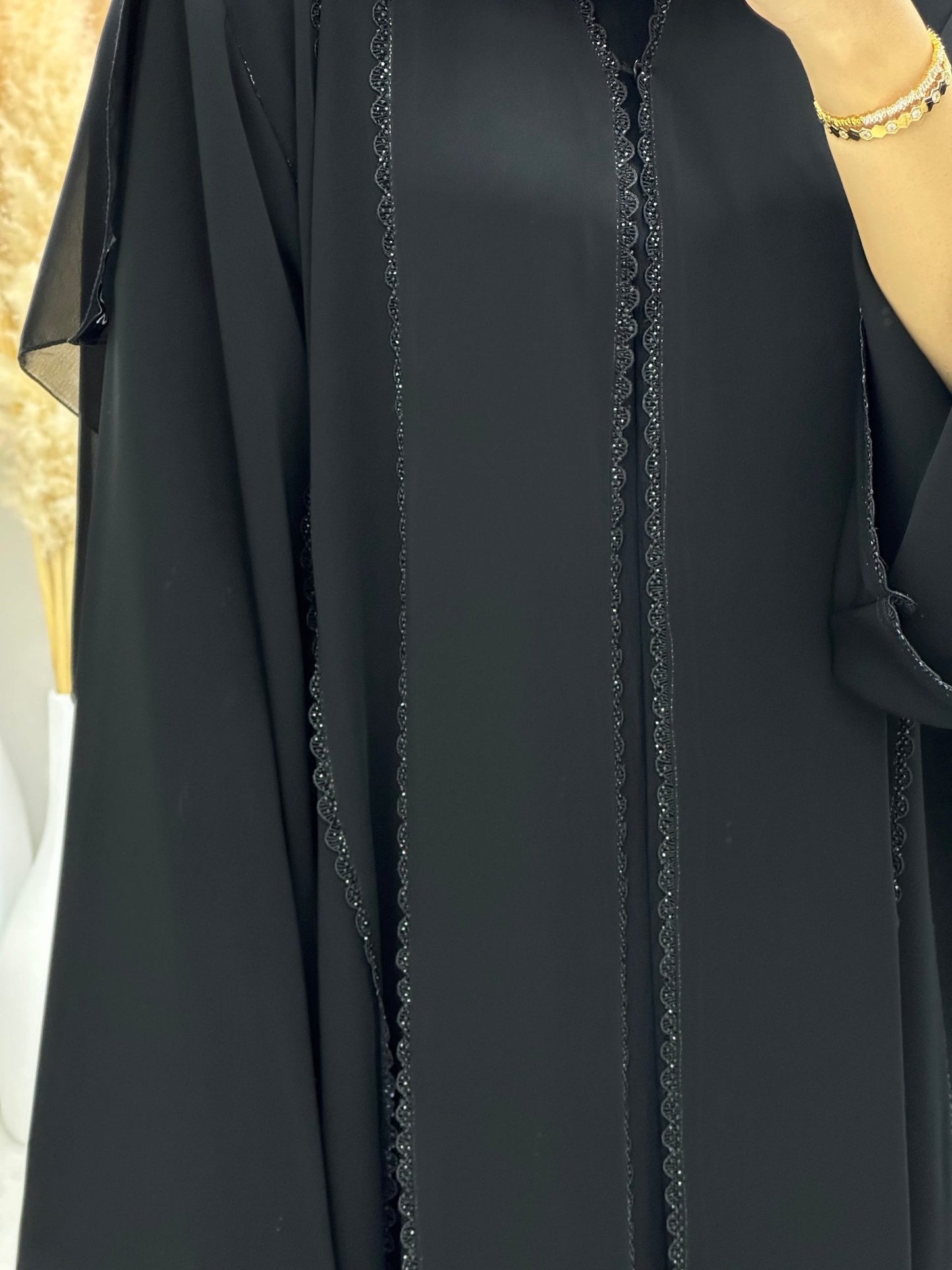 C 0260 Black Lace Abaya