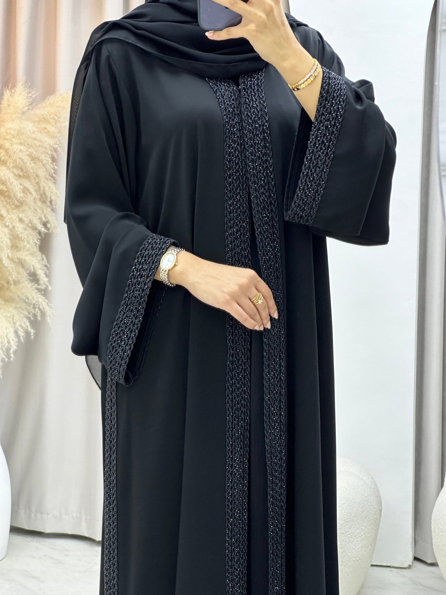 C 0261 Black Lace Abaya