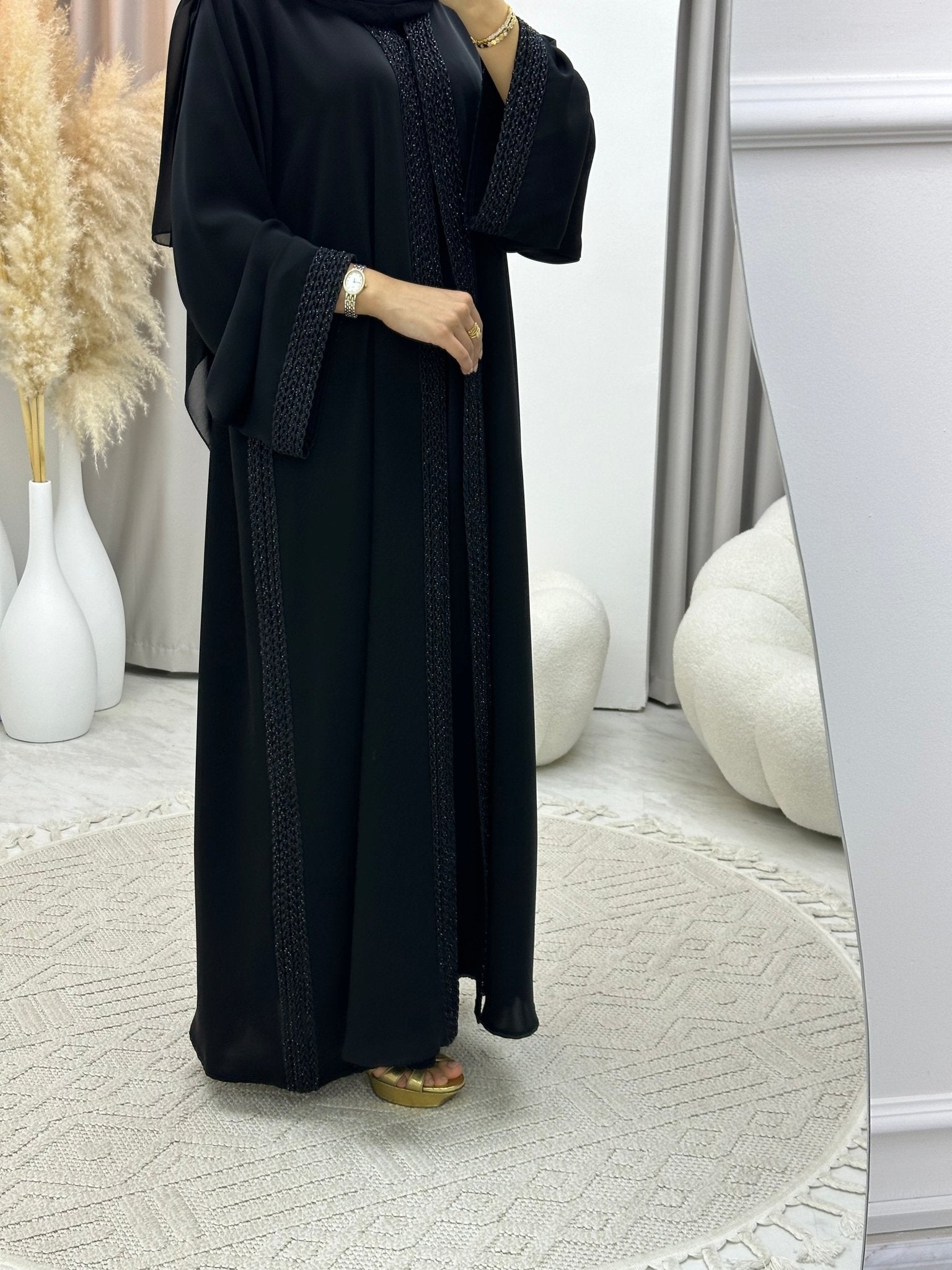 C 0261 Black Lace Abaya