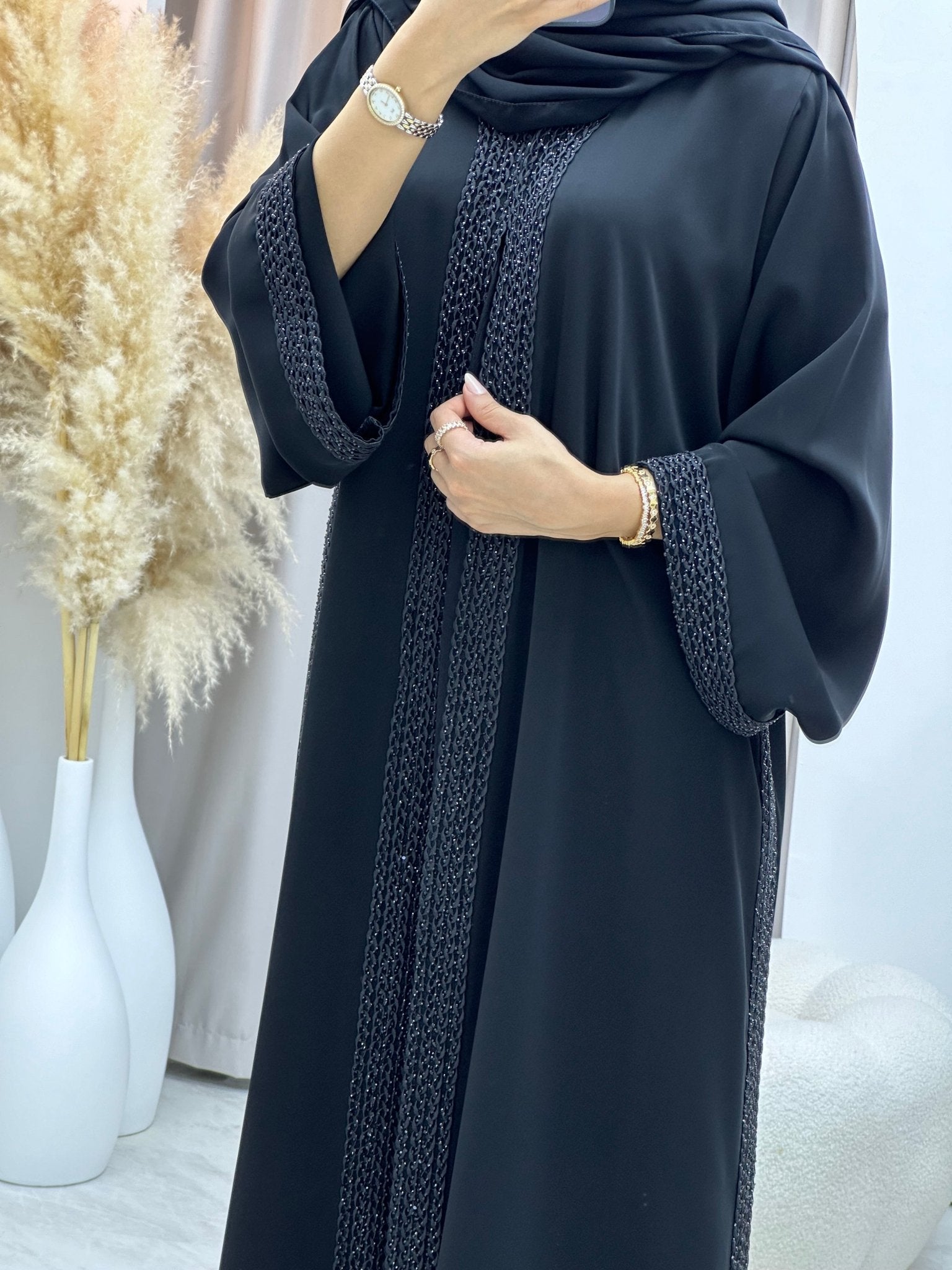 C 0261 Black Lace Abaya